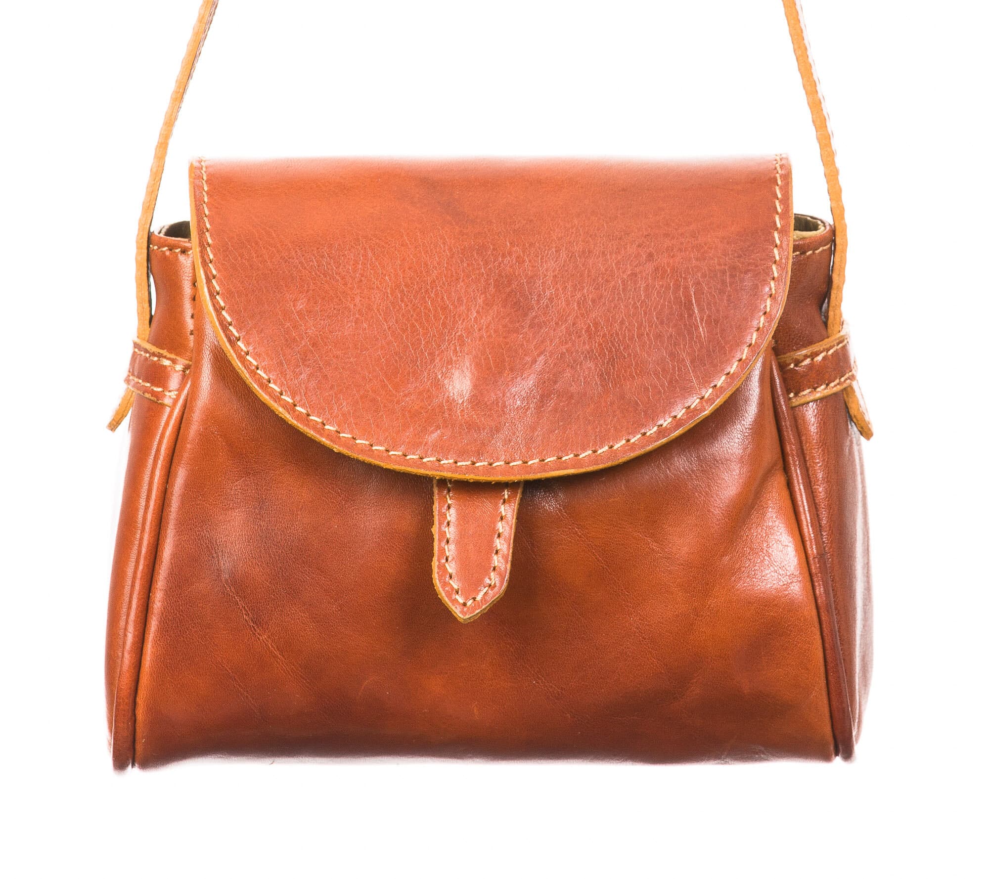 Borsa donna in vera pelle CHIAROSCURO mod. ROSSETTA, colore MIELE, Made in Italy.