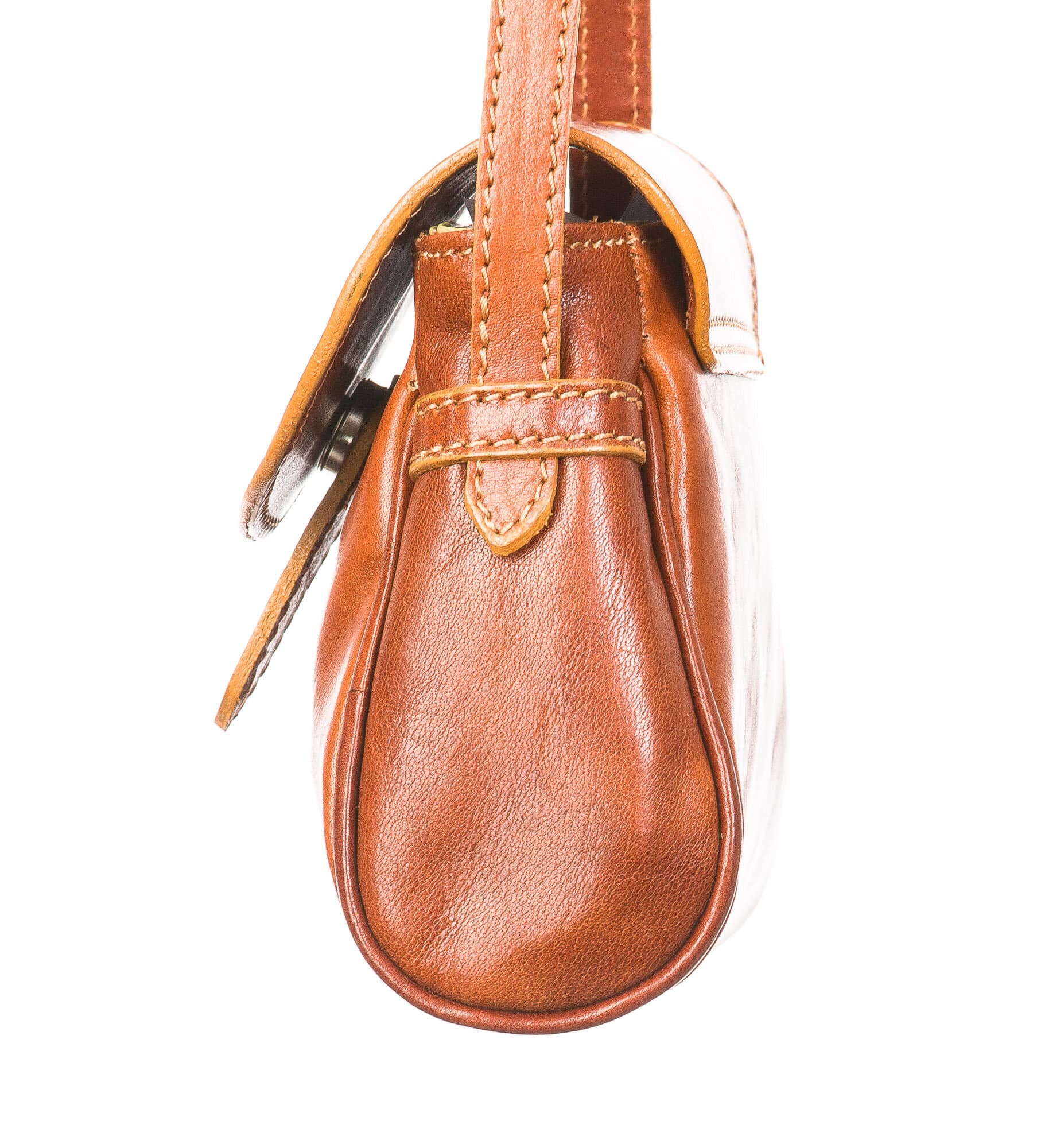 Borsa donna in vera pelle CHIAROSCURO mod. ROSSETTA, colore MIELE, Made in Italy.