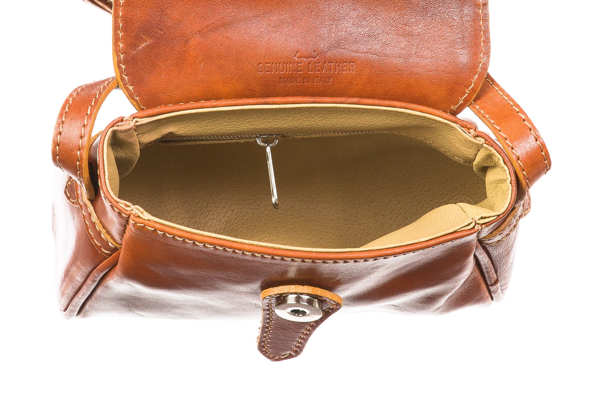 Borsa donna in vera pelle CHIAROSCURO mod. ROSSETTA, colore MIELE, Made in Italy.