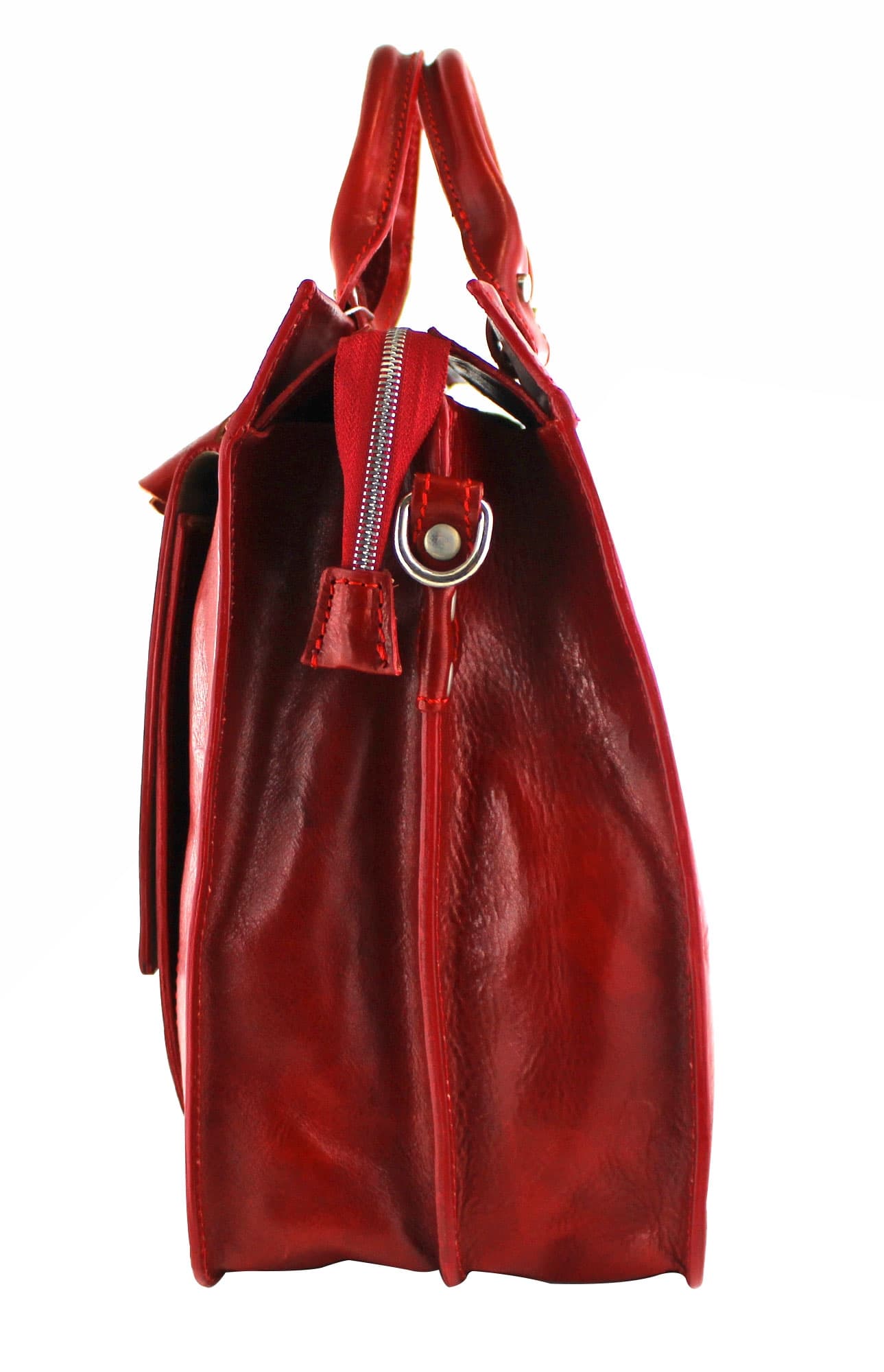 EMIDIO XXL: cartella ufficio / borsa lavoro, uomo / donna, in cuoio, colore : rossa, Made in Italy