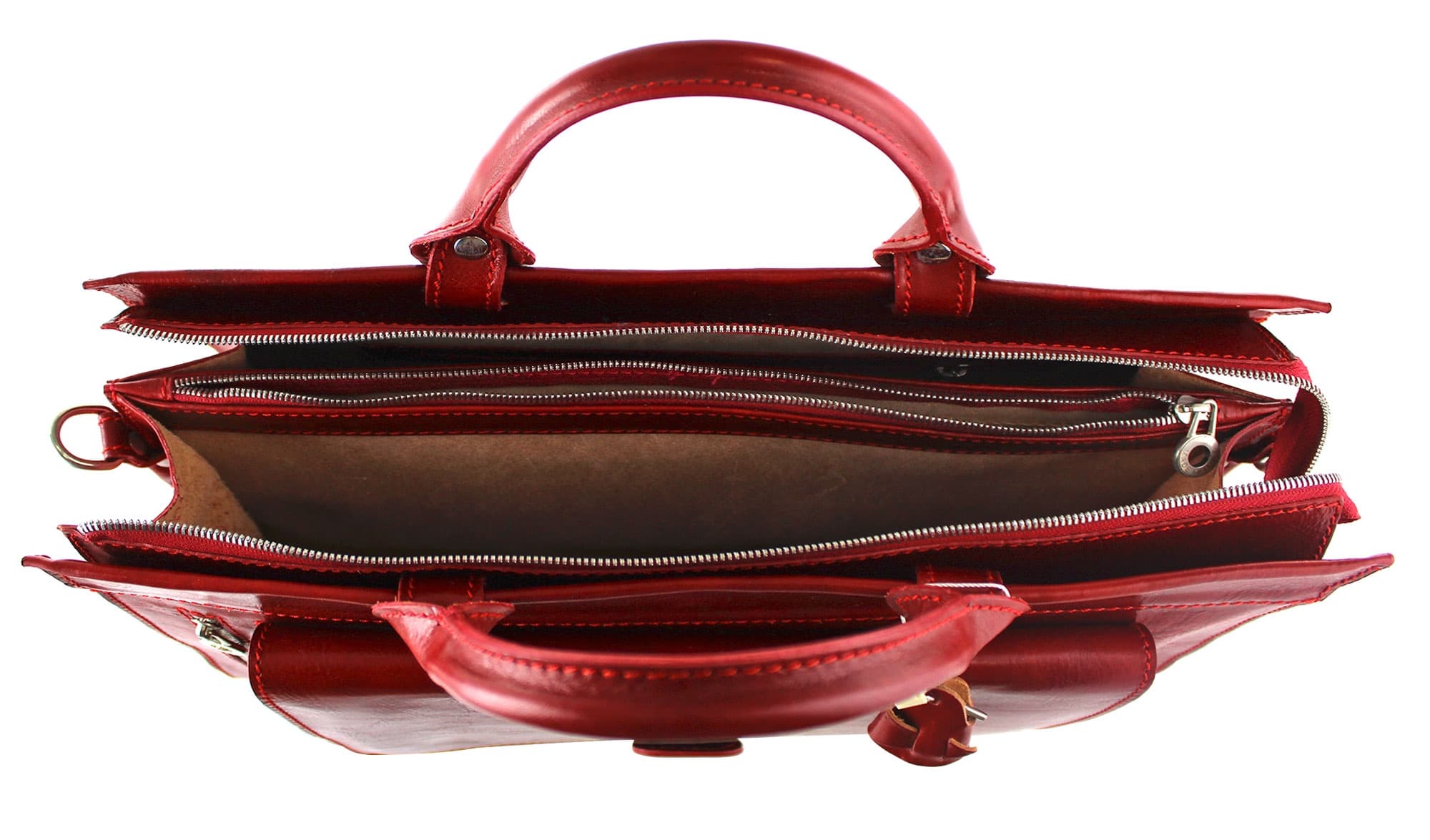 EMIDIO XXL: cartella ufficio / borsa lavoro, uomo / donna, in cuoio, colore : rossa, Made in Italy