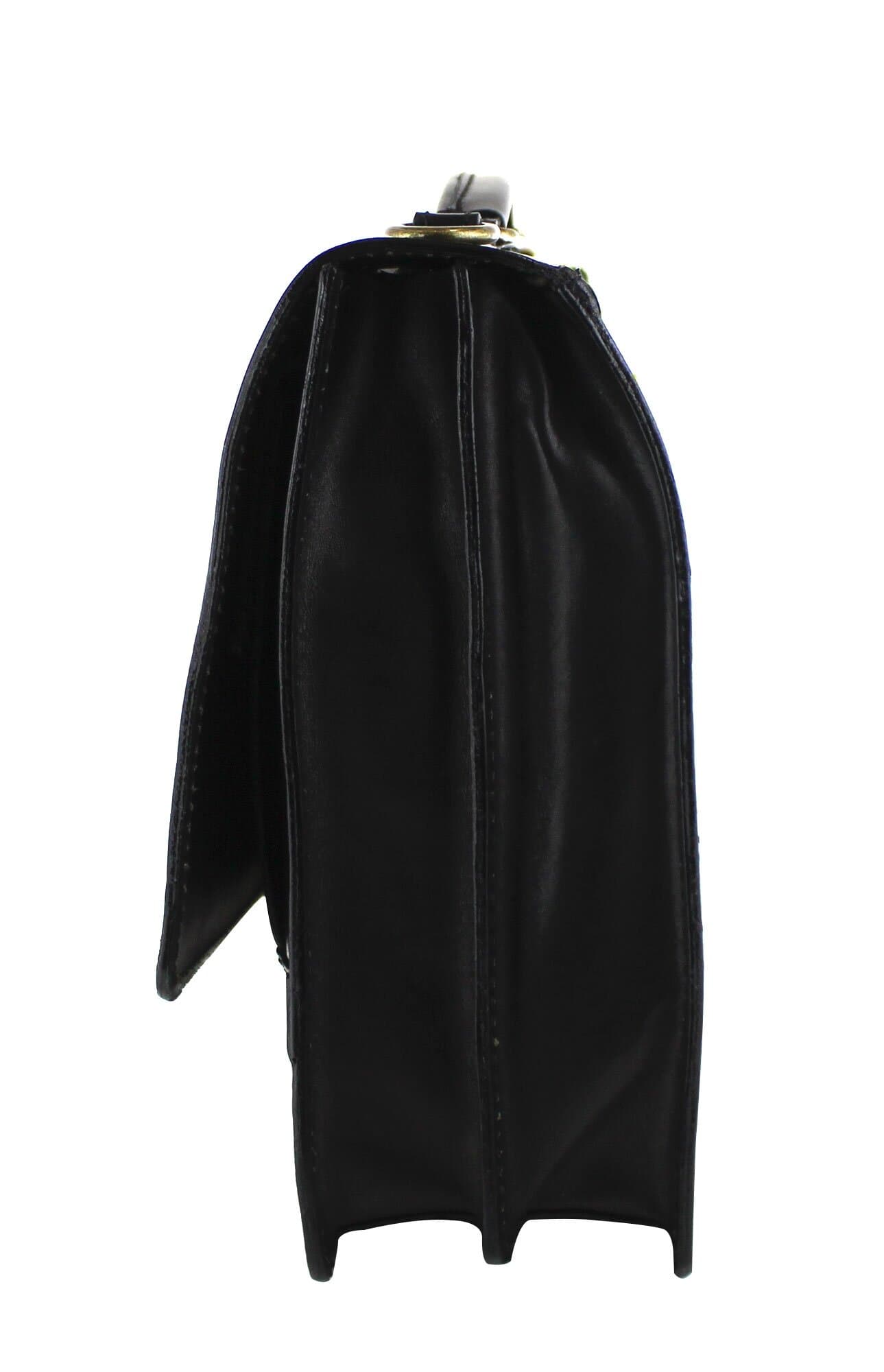 Cartella ufficio / lavoro in vera pelle CHIAROSCURO mod. GABRIELE colore NERO Made in Italy.