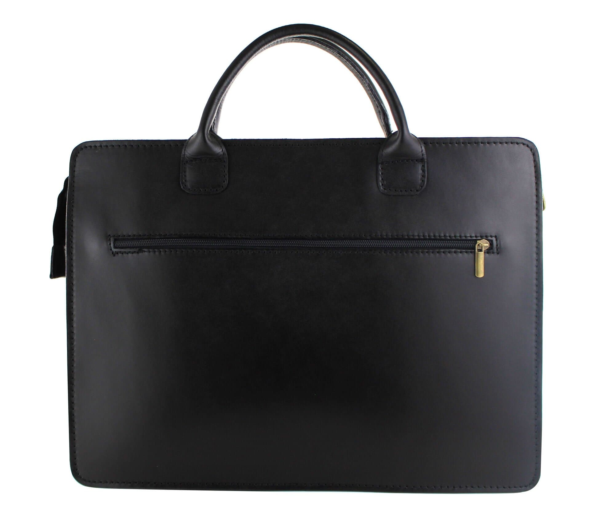 Cartella ufficio / lavoro in vera pelle CHIAROSCURO mod. PATRIZIO colore NERO Made in Italy.