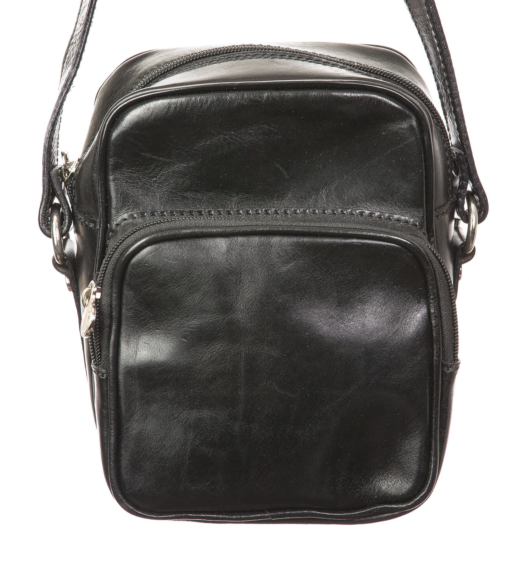 Borsa uomo in vera pelle CHIAROSCURO mod. DAVIDE, colore NERO, Made in Italy. (Borsa)