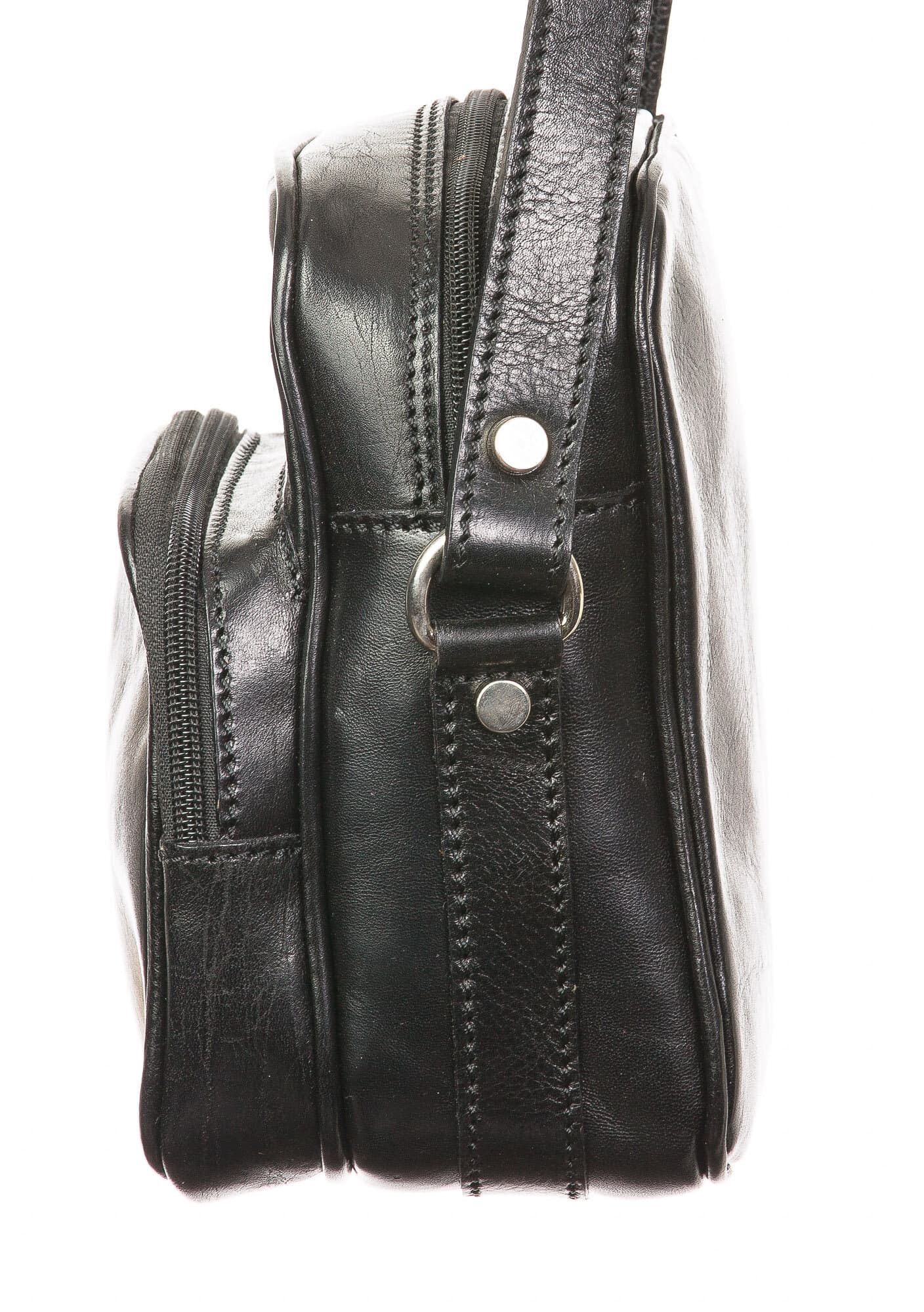 Borsa uomo in vera pelle CHIAROSCURO mod. DAVIDE, colore NERO, Made in Italy. (Borsa)