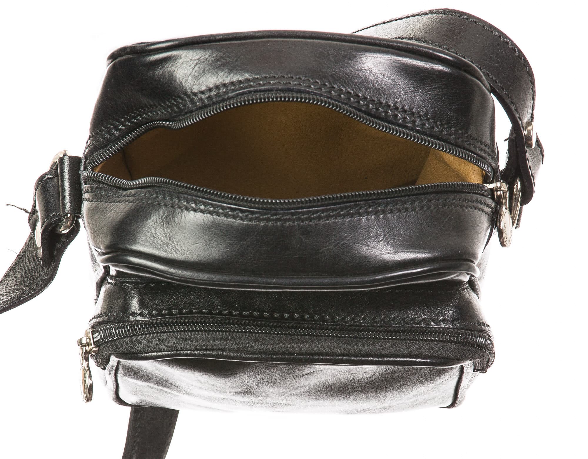 Borsa uomo in vera pelle CHIAROSCURO mod. DAVIDE, colore NERO, Made in Italy. (Borsa)