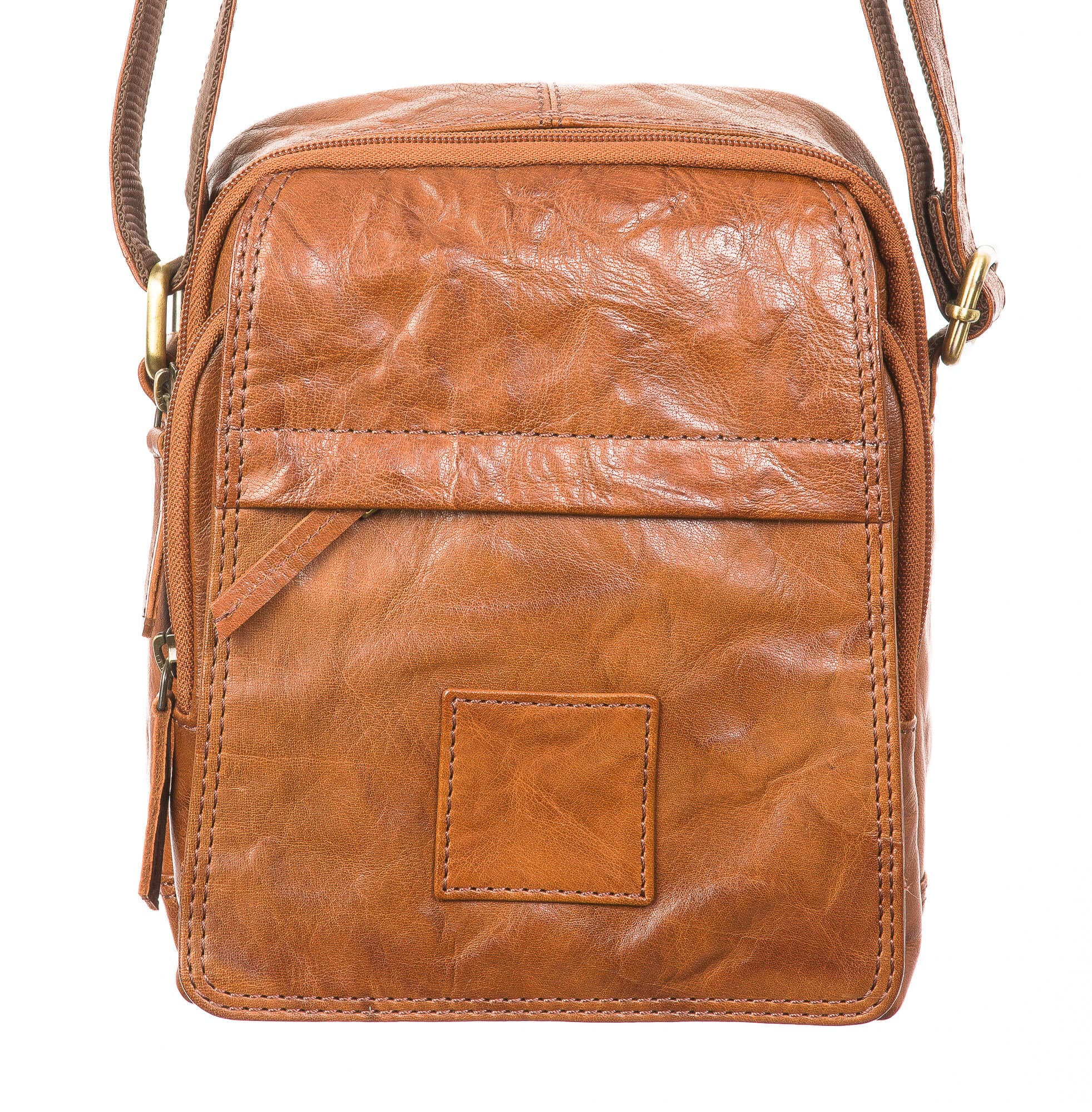 Borsa uomo in vera pelle CHIAROSCURO mod. VICTOR, colore MIELE, Made in Italy. (Borsa)