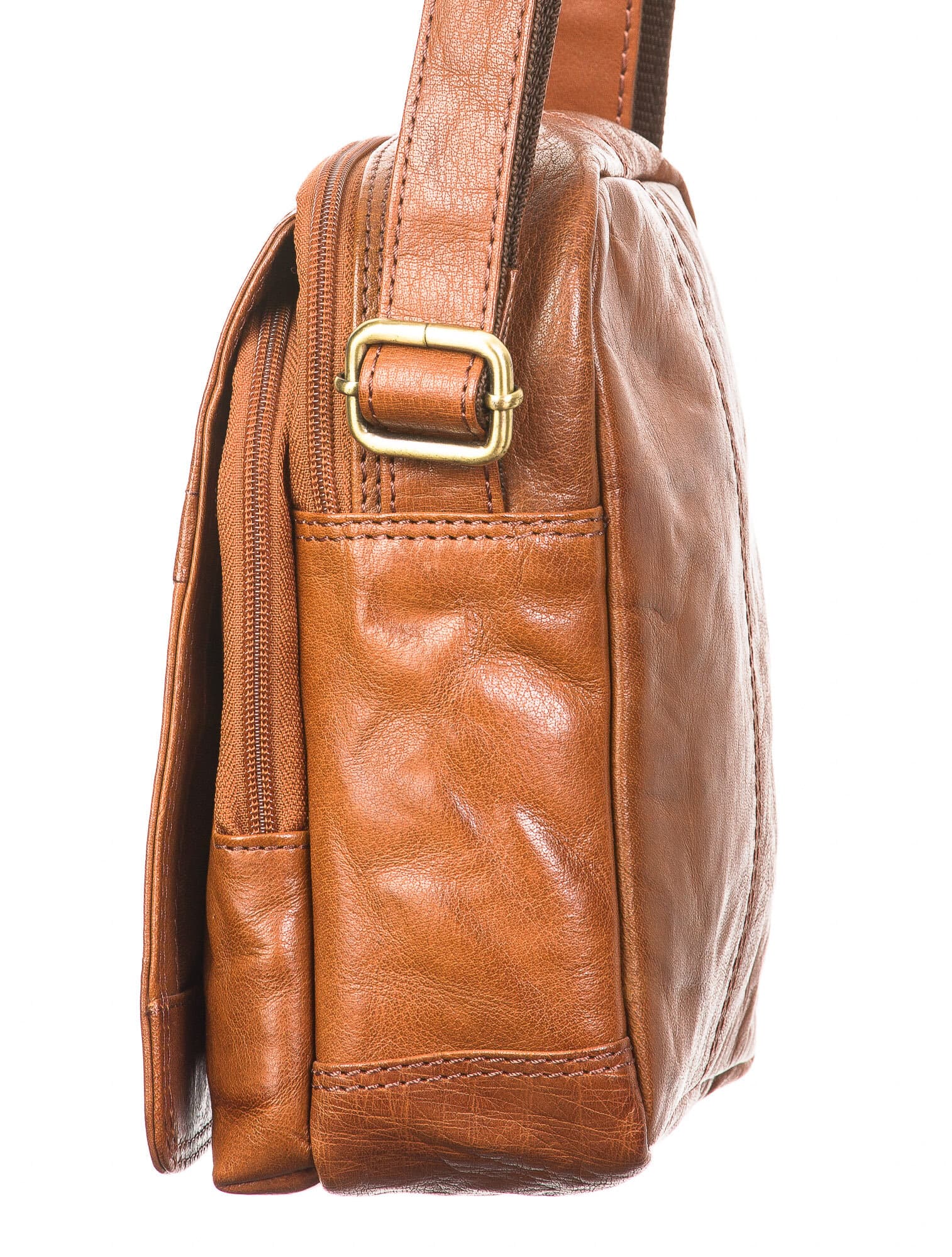 Borsa uomo in vera pelle CHIAROSCURO mod. VICTOR, colore MIELE, Made in Italy. (Borsa)