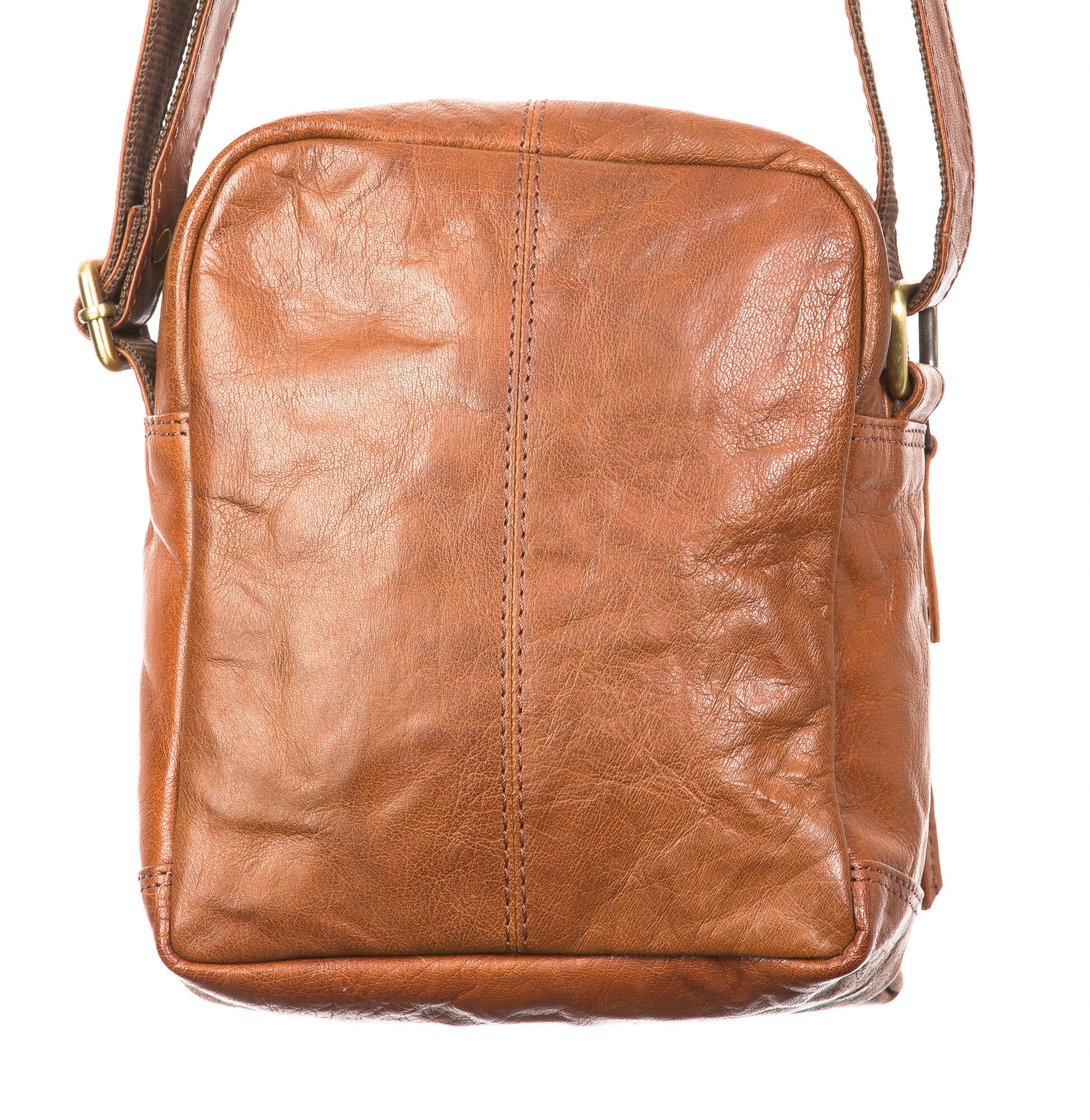 Borsa uomo in vera pelle CHIAROSCURO mod. VICTOR, colore MIELE, Made in Italy. (Borsa)