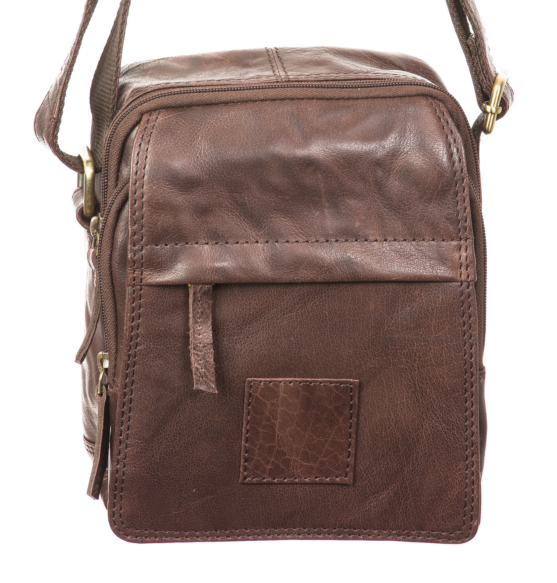 Borsa uomo in vera pelle CHIAROSCURO mod. VICTOR, colore TESTA DI MORO, Made in Italy. (Borsa)