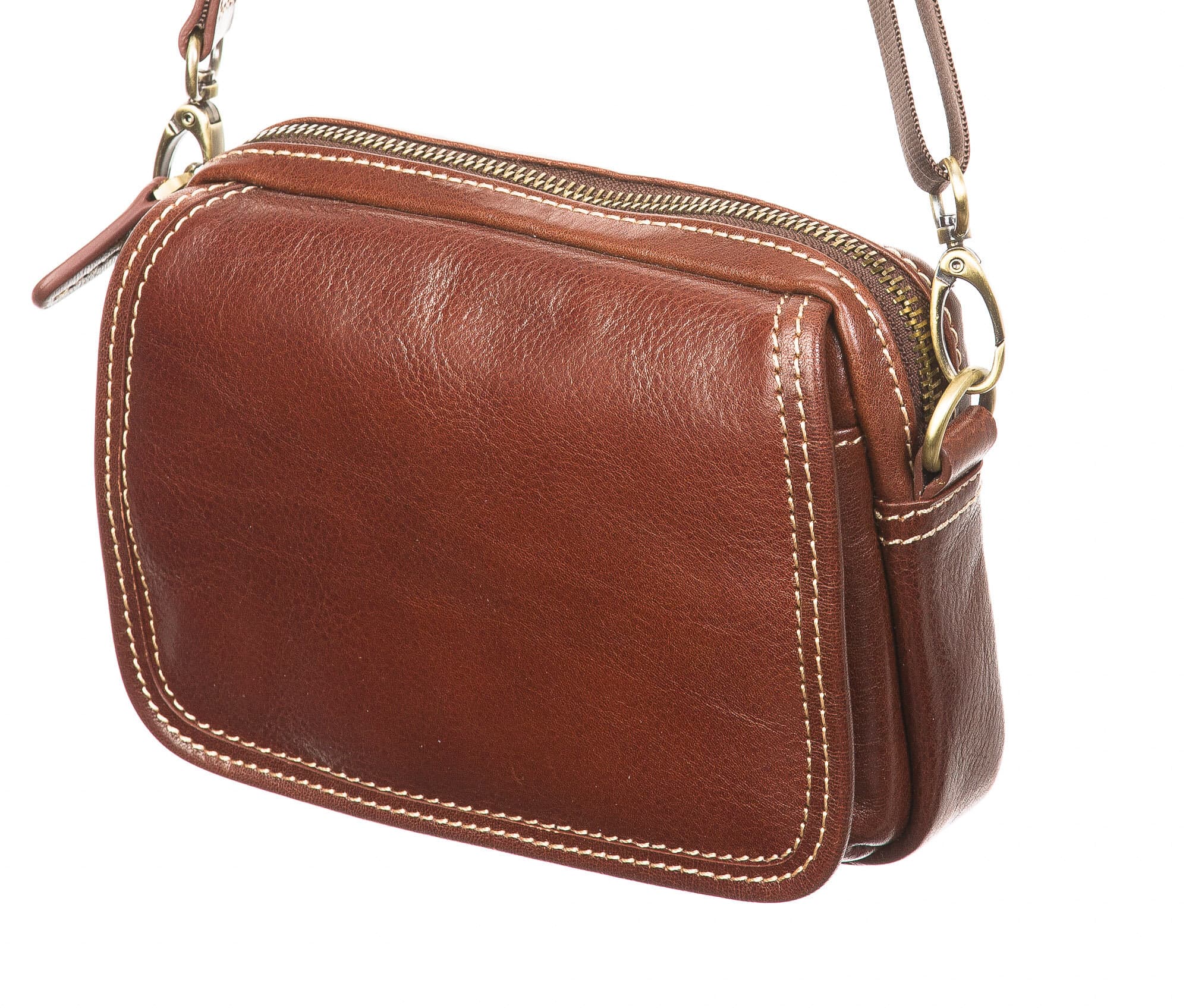 Borsa uomo in vera pelle CHIAROSCURO mod. MARCO, colore MARRONE, Made in Italy.