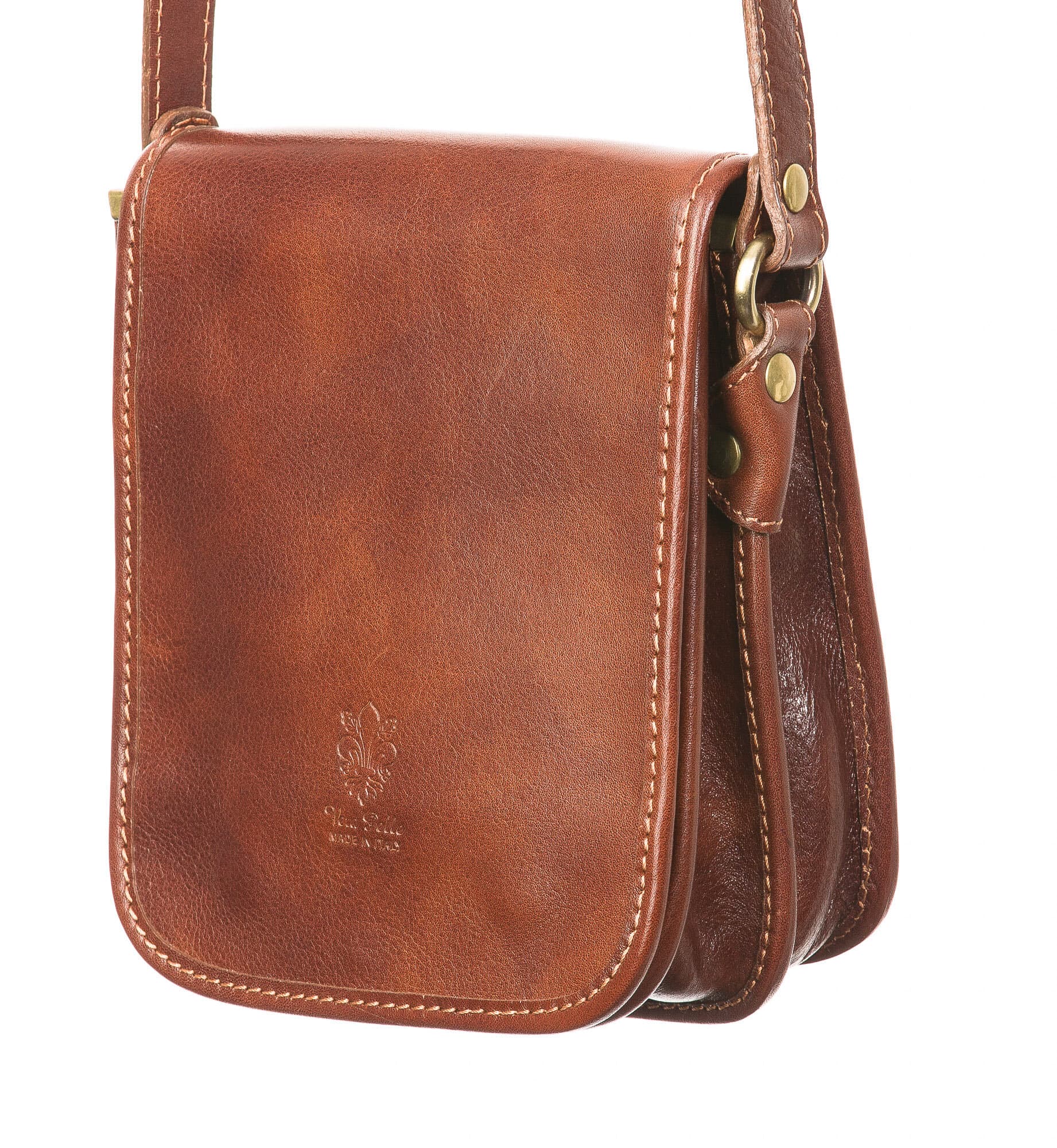 Borsa uomo in vera pelle CHIAROSCURO mod. EDGARDO, colore MARRONE, Made in Italy.