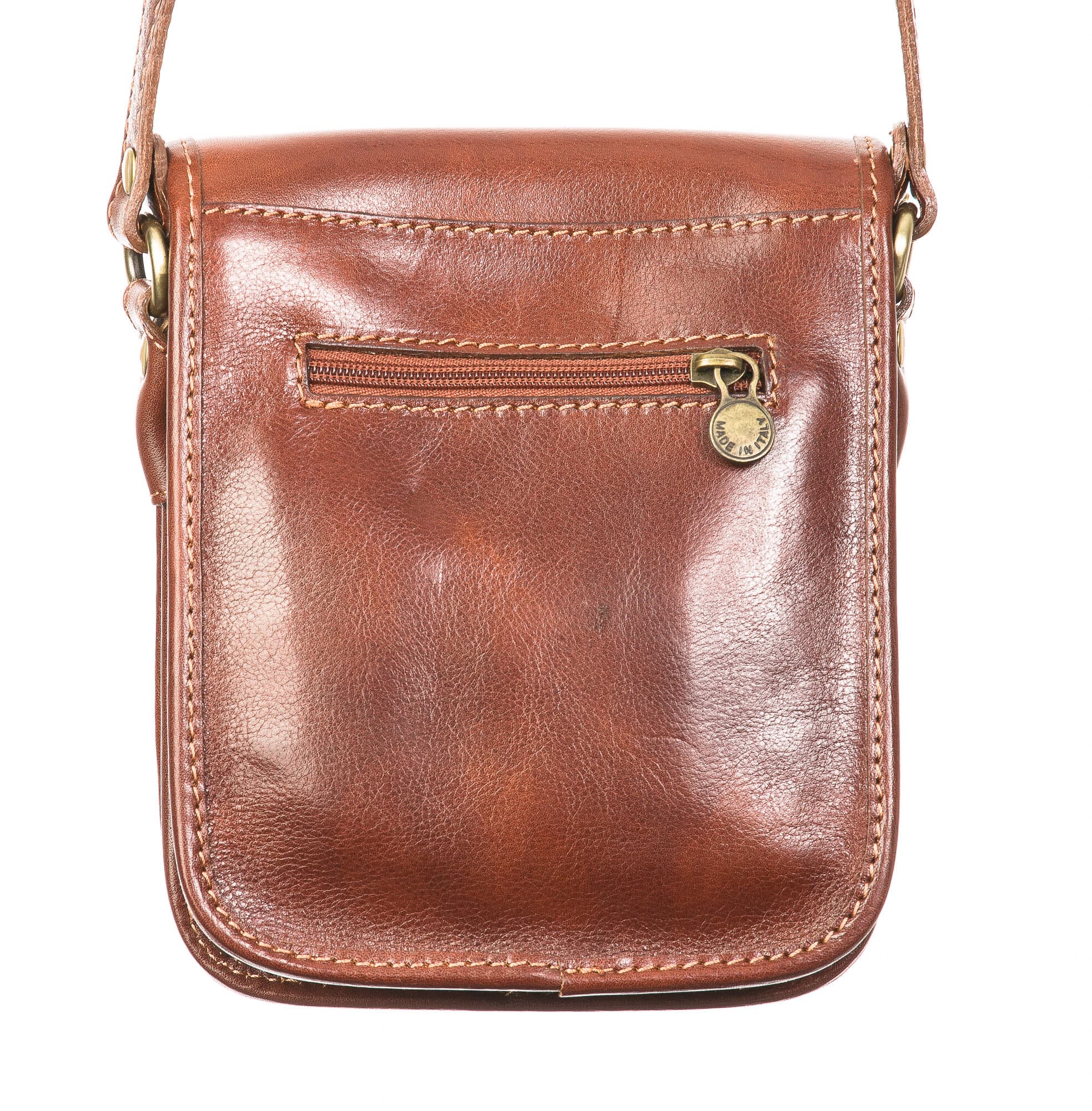 Borsa uomo in vera pelle CHIAROSCURO mod. EDGARDO, colore MARRONE, Made in Italy.