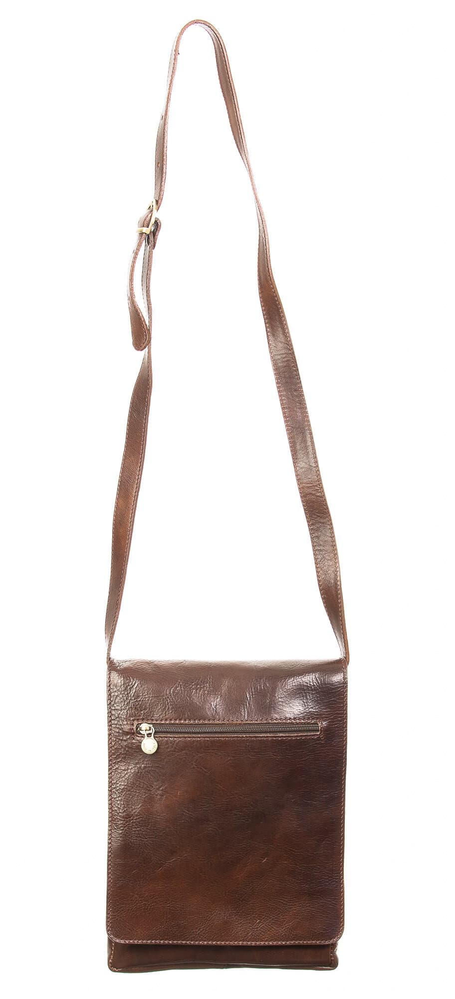 Borsa uomo in vera pelle CHIAROSCURO mod. RONI, colore TESTA DI MORO, Made in Italy.