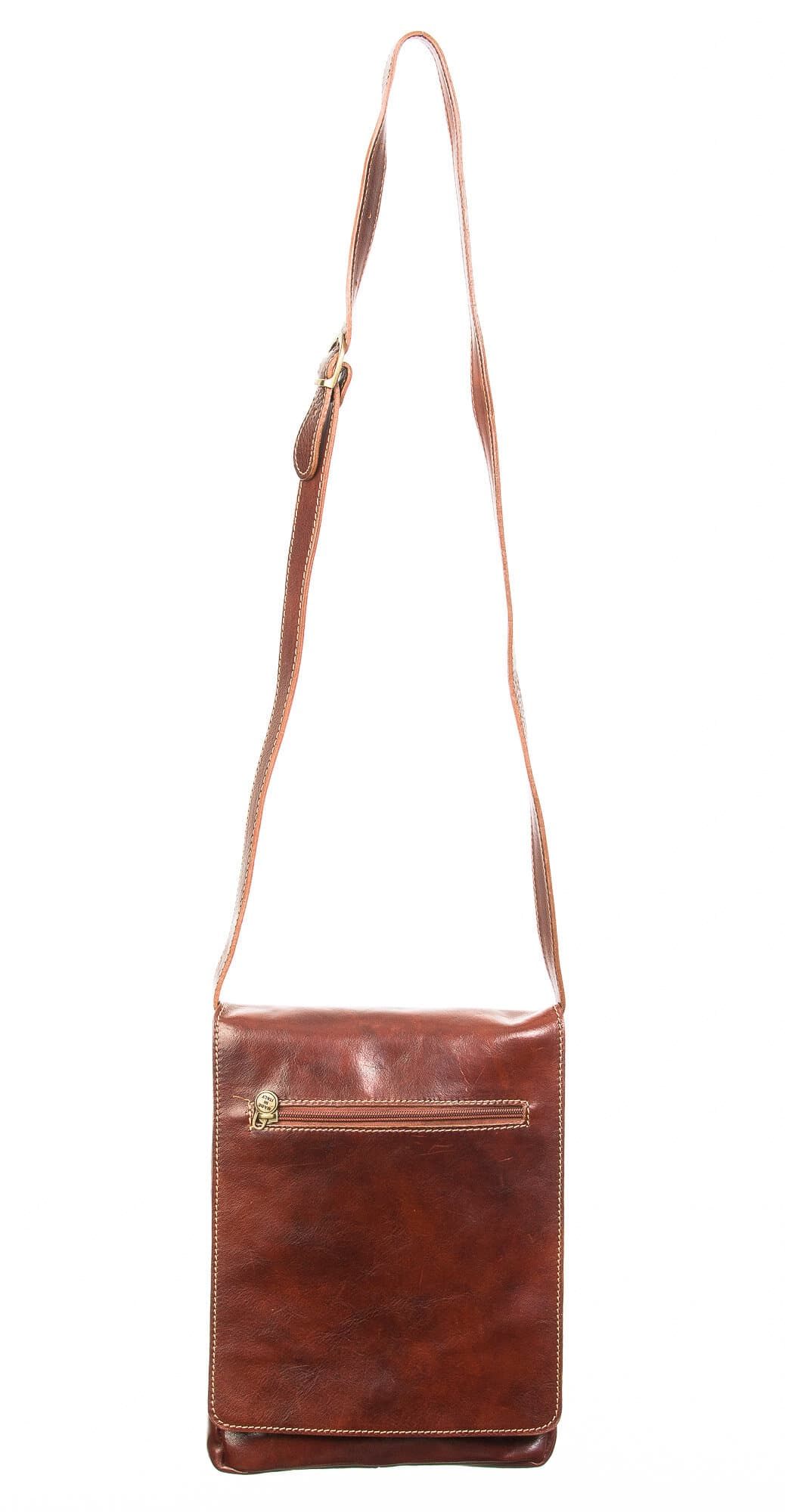 Borsa uomo in vera pelle CHIAROSCURO mod. RONI, colore MARRONE, Made in Italy.