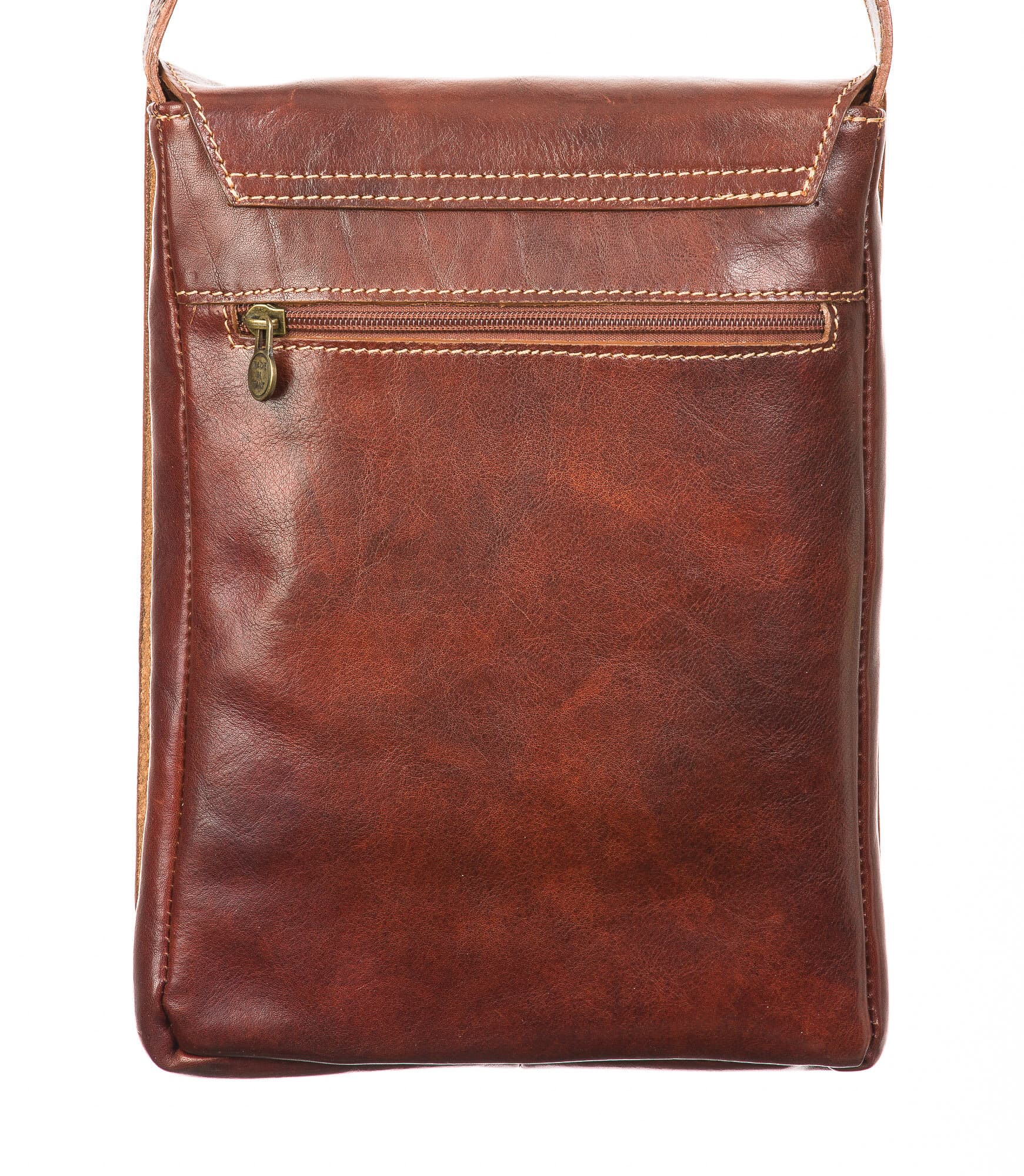 Borsa uomo in vera pelle CHIAROSCURO mod. RONI, colore MARRONE, Made in Italy.
