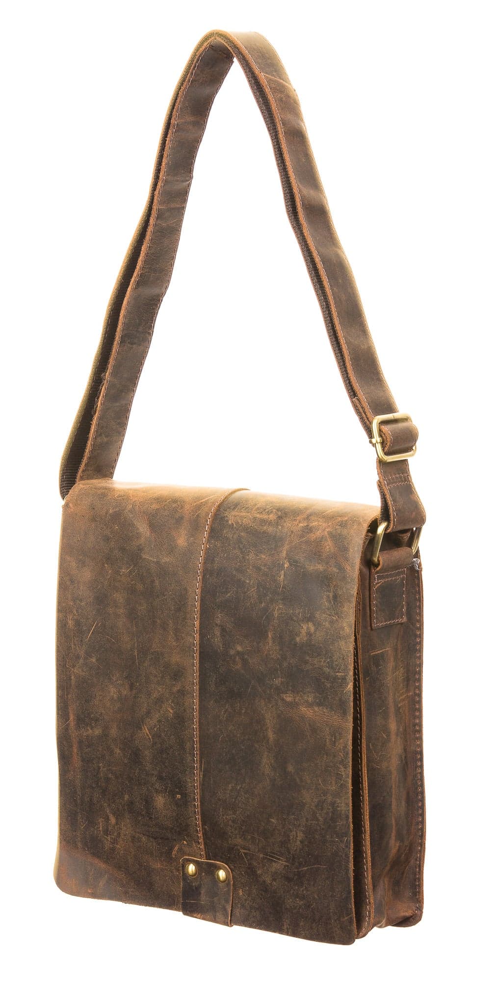 Borsa uomo in vera pelle CHIAROSCURO mod. DANILO, colore MARRONE, Made in Italy.