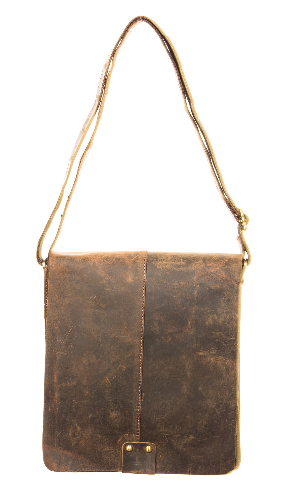 Borsa uomo in vera pelle CHIAROSCURO mod. DANILO, colore MARRONE, Made in Italy.
