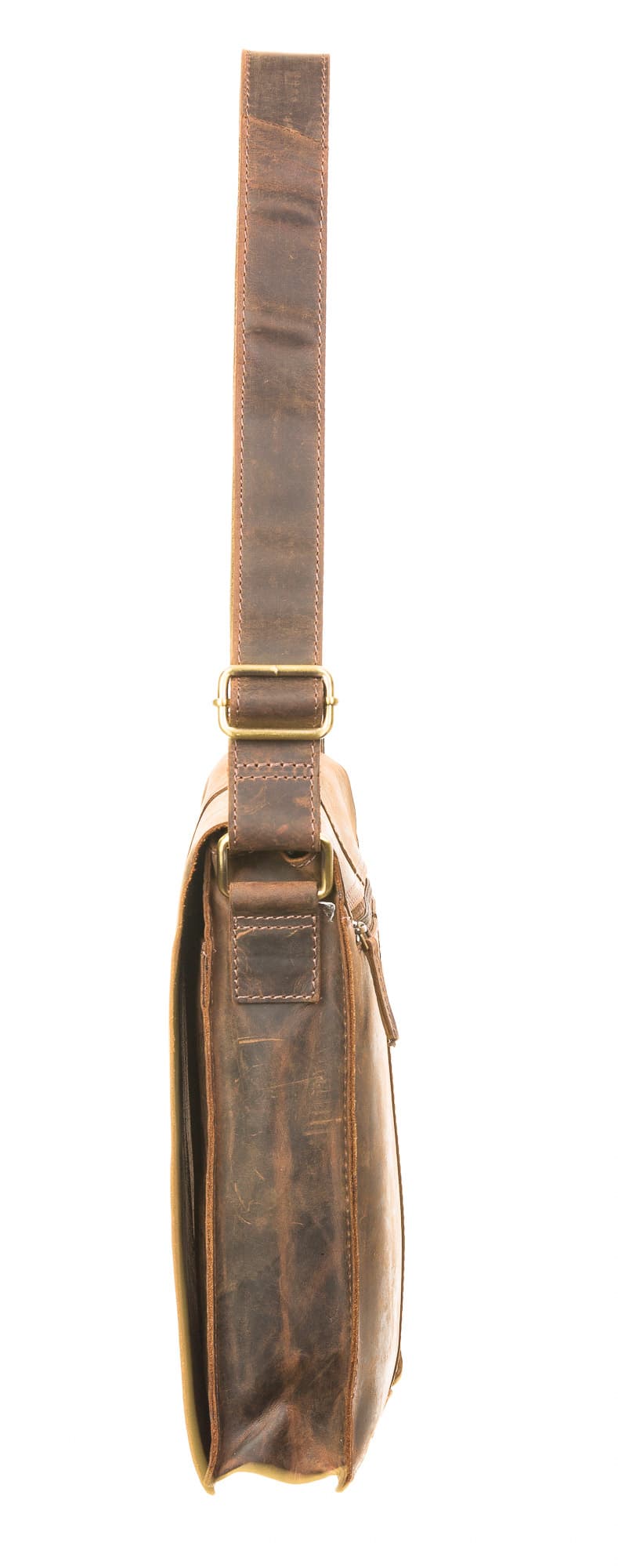 Borsa uomo in vera pelle CHIAROSCURO mod. DANILO, colore MARRONE, Made in Italy.