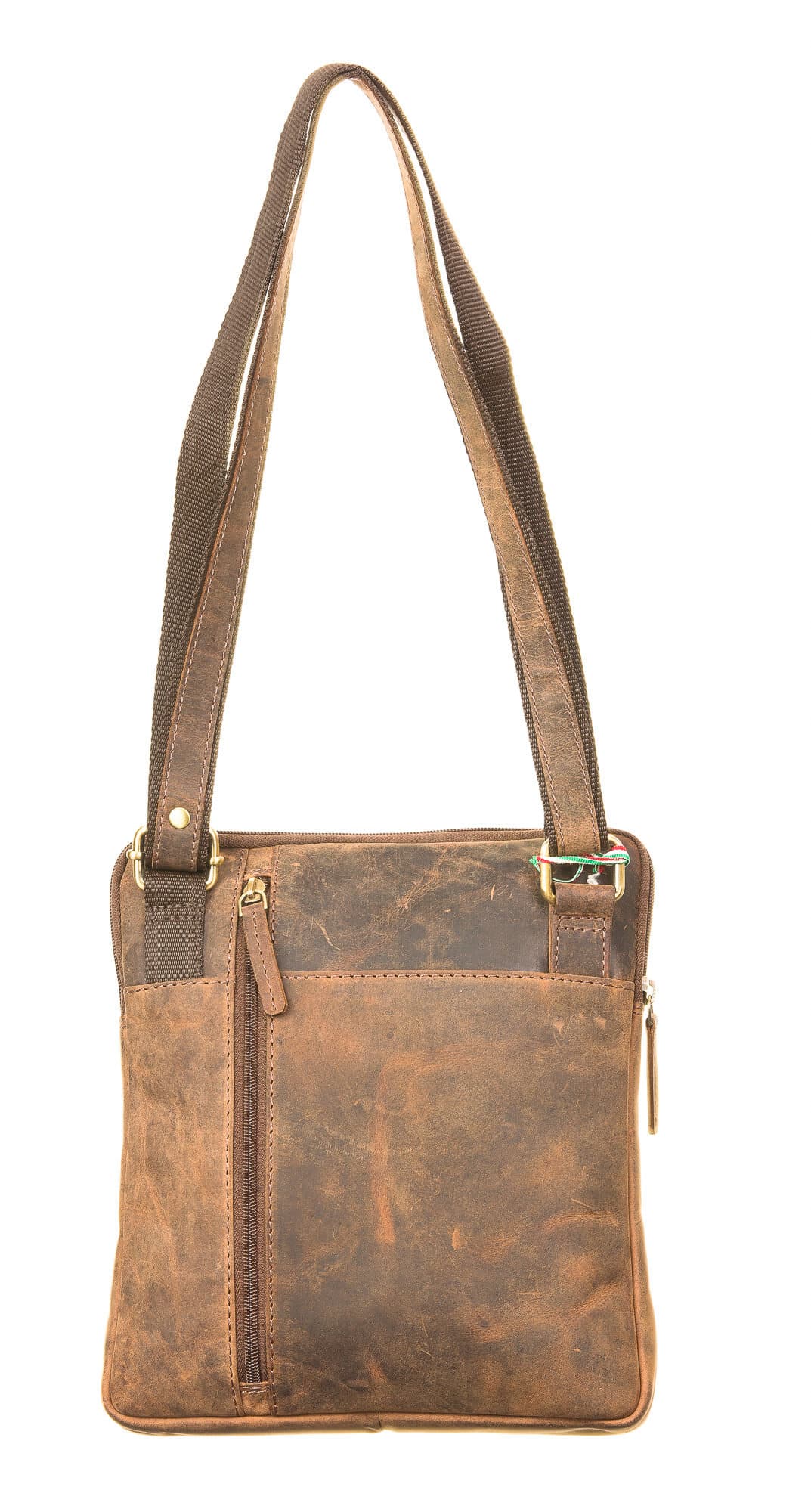 Borsa uomo in vera pelle CHIAROSCURO mod. PIERO, colore MARRONE, Made in Italy.