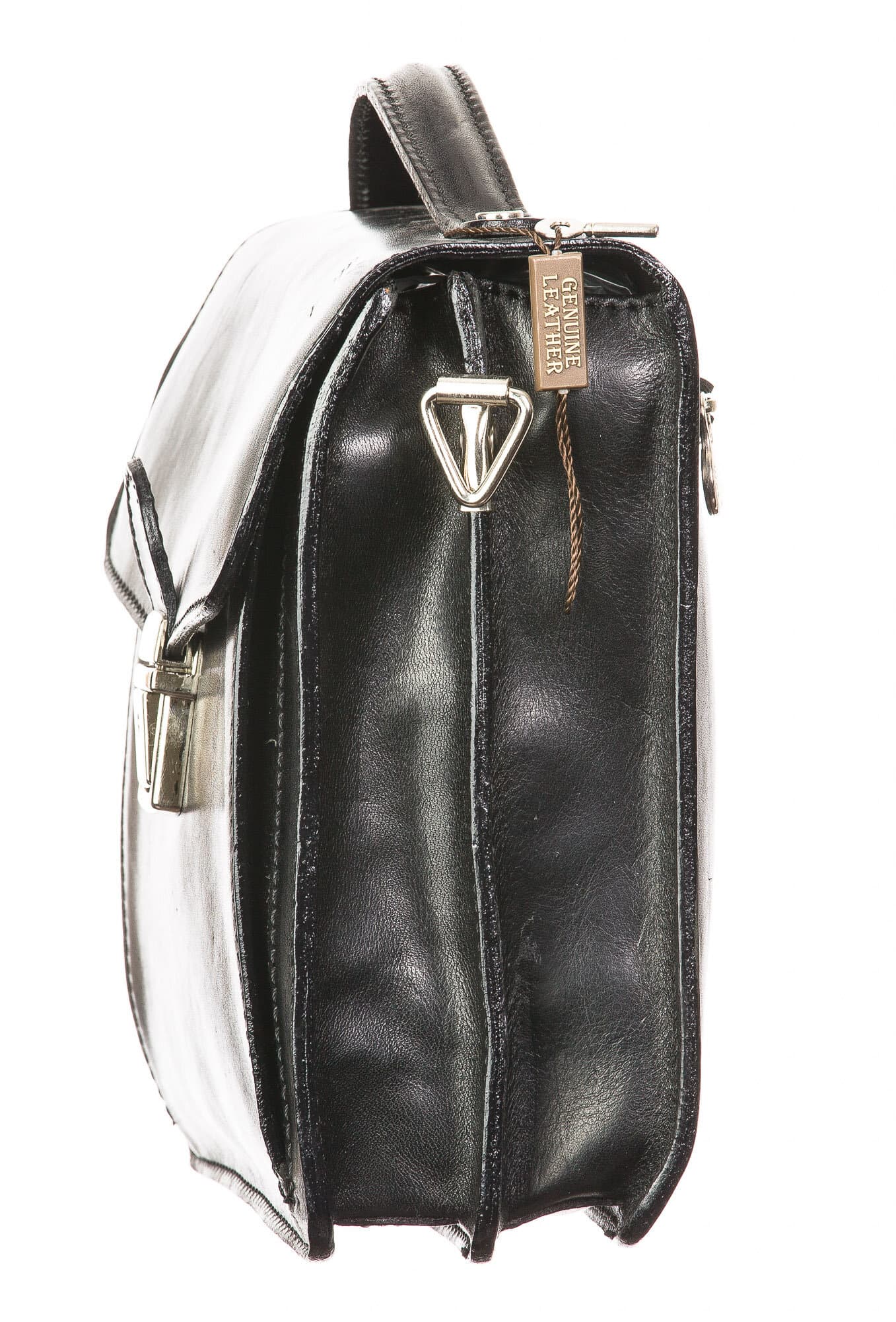 Borsa uomo in vera pelle CHIAROSCURO mod. ALBERTO, colore NERO, Made in Italy. (Borsa)