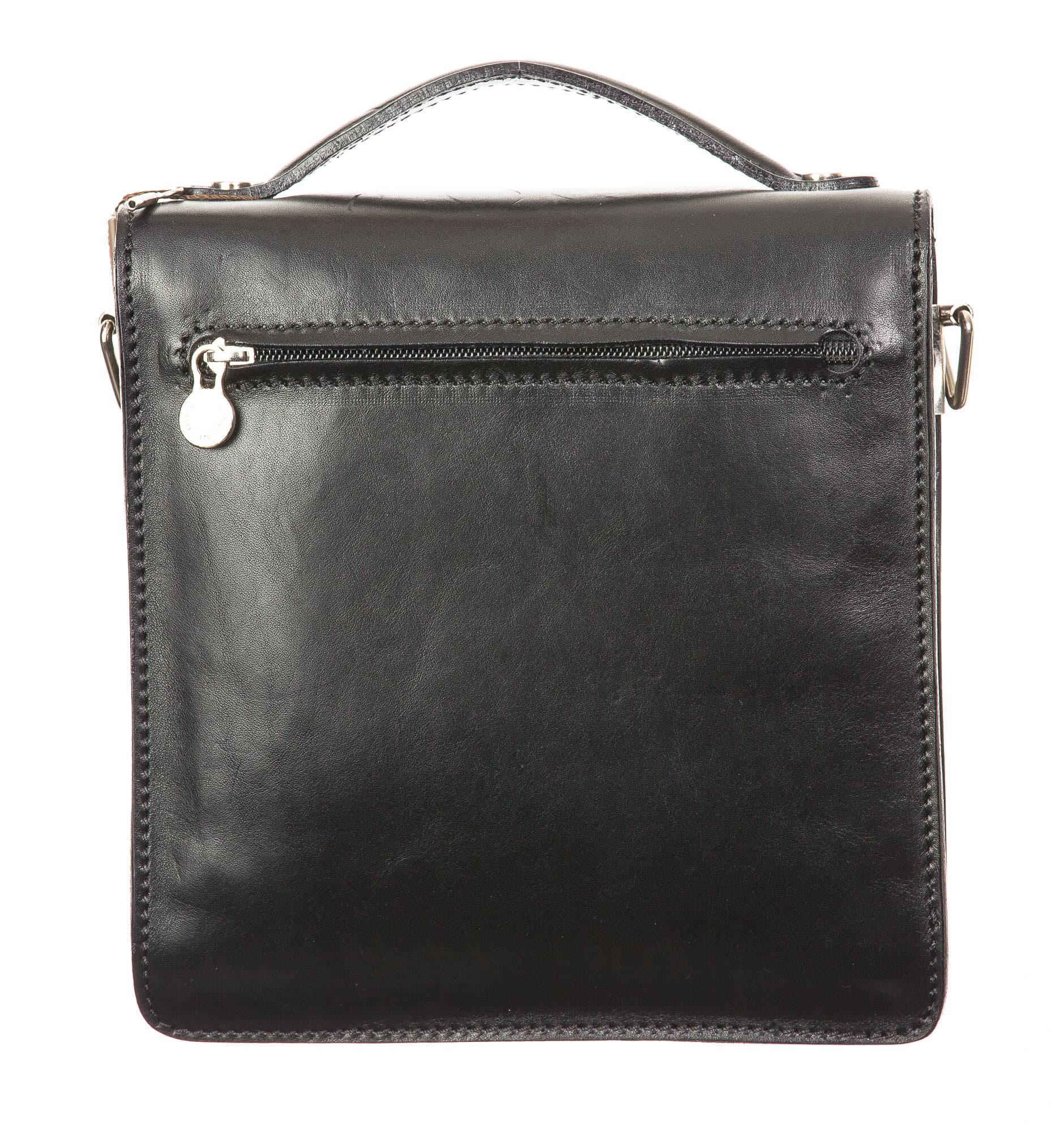 Borsa uomo in vera pelle CHIAROSCURO mod. ALBERTO, colore NERO, Made in Italy. (Borsa)