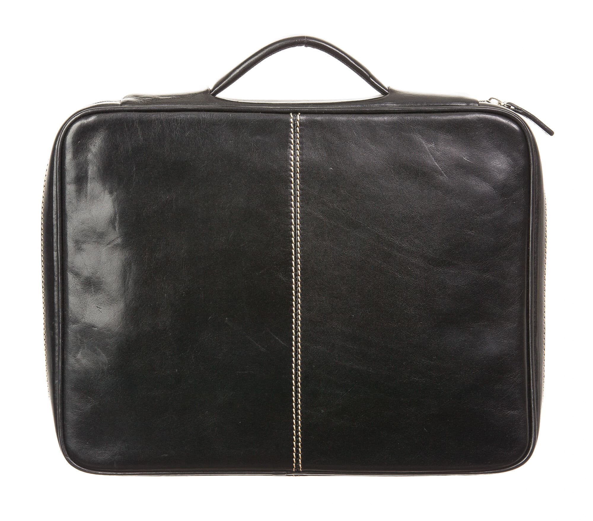 Cartella ufficio / lavoro in vera pelle CHIAROSCURO mod. ALFREDO, colore NERO, Made in Italy.