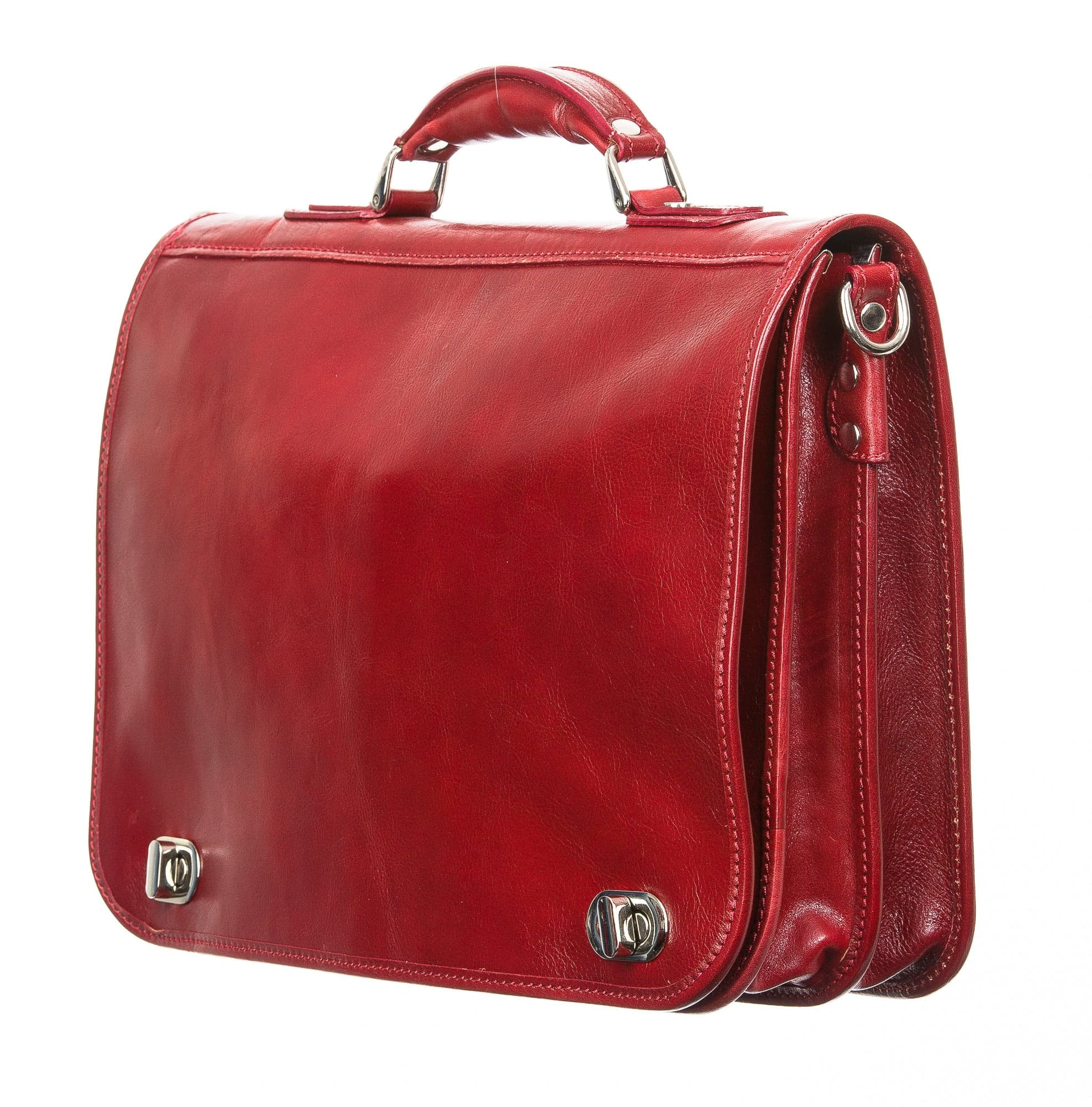 Cartella ufficio / lavoro uomo e donna in vera pelle CHIAROSCURO mod. GIORGIO,colore ROSSO, Made in Italy.