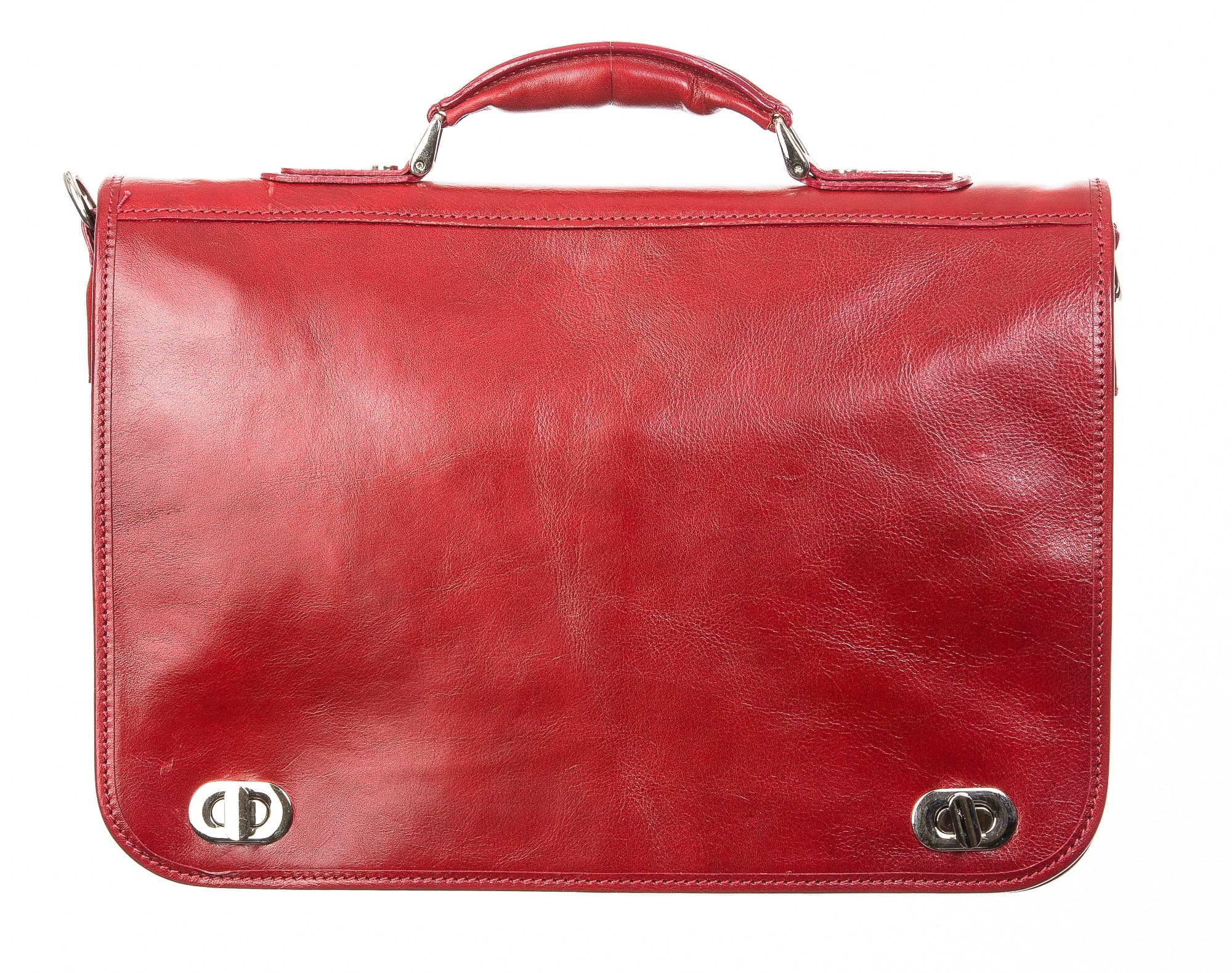 Cartella ufficio / lavoro uomo e donna in vera pelle CHIAROSCURO mod. GIORGIO,colore ROSSO, Made in Italy.