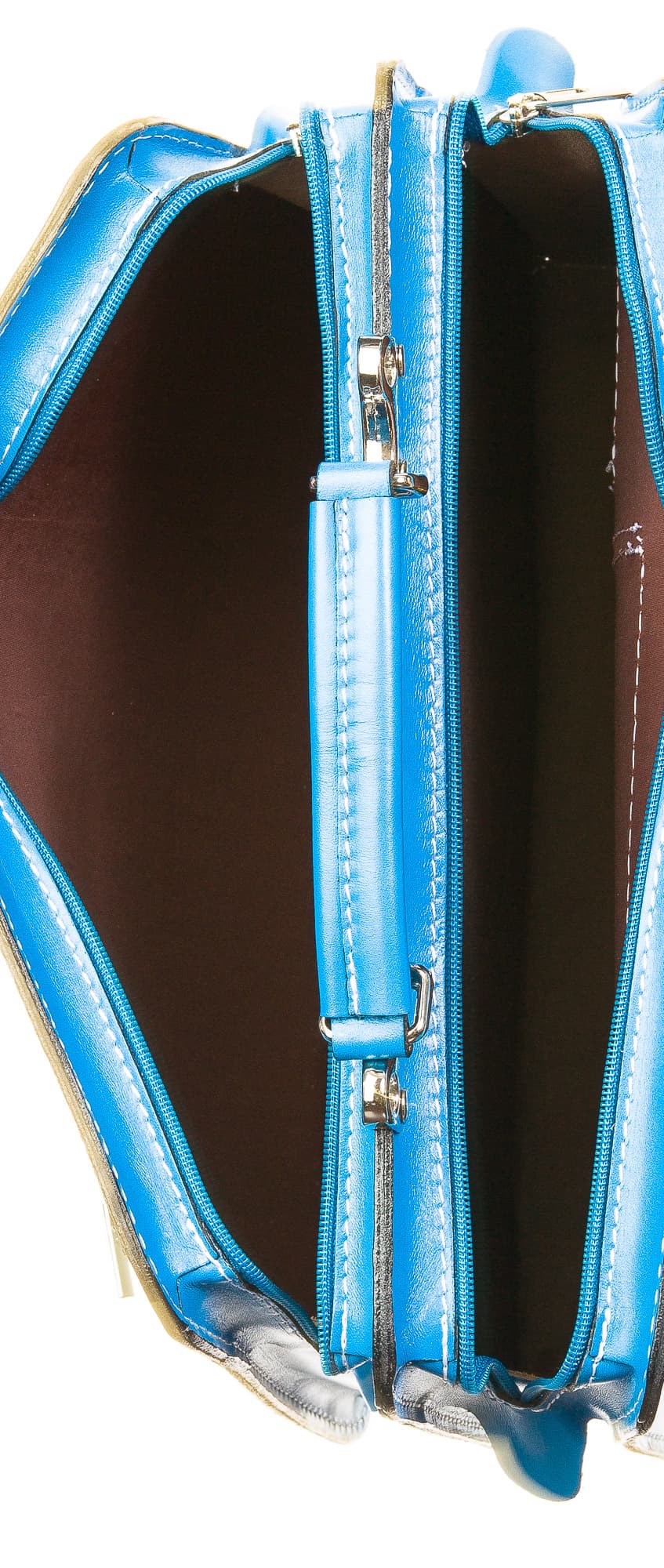 Cartella ufficio / lavoro in vera pelle CHIAROSCURO mod. ALEX maxi, colore AZZURRO, Made in Italy.