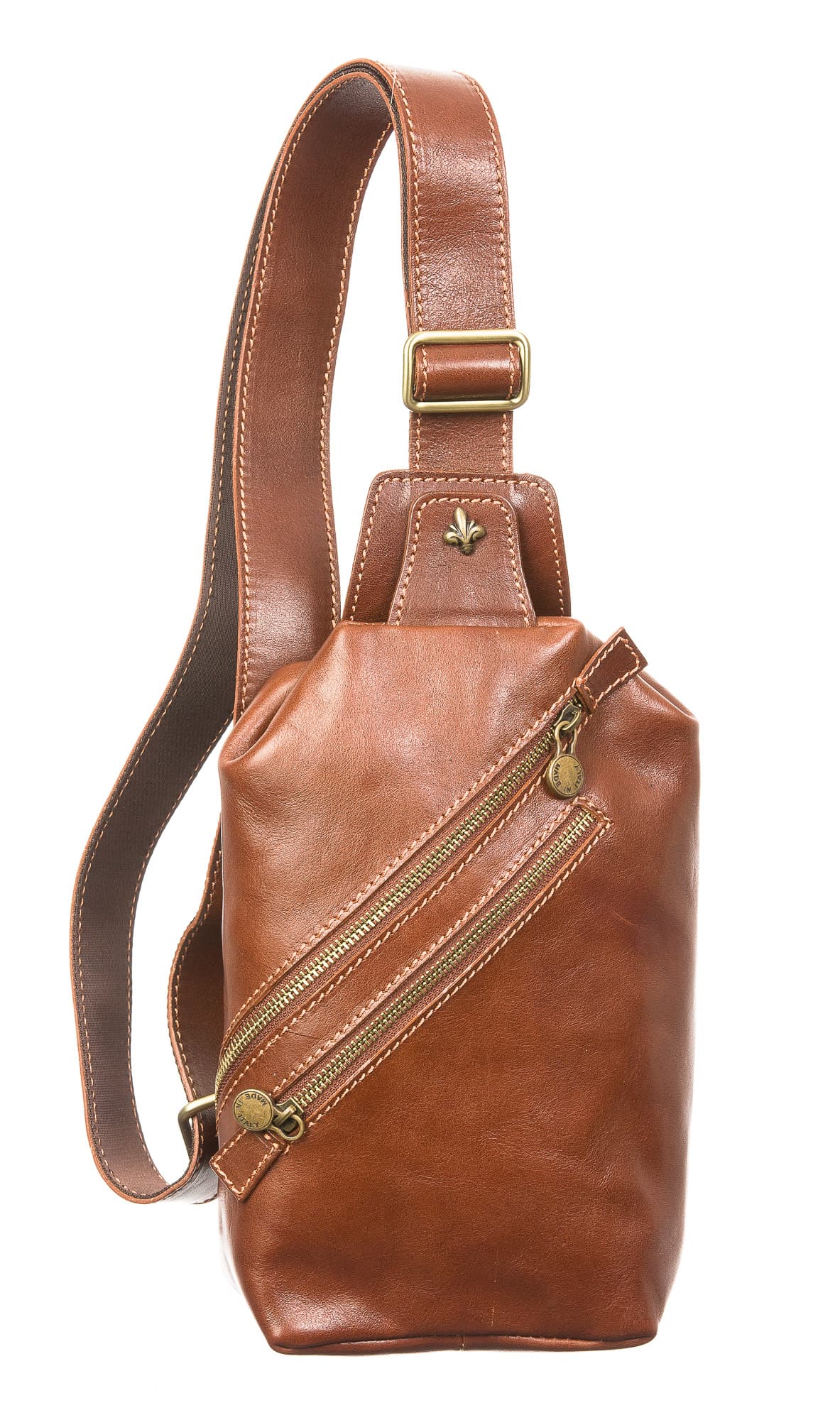 Borsa uomo in vera pelle CHIAROSCURO mod. BERNARDO, colore MARRONE, Made in Italy