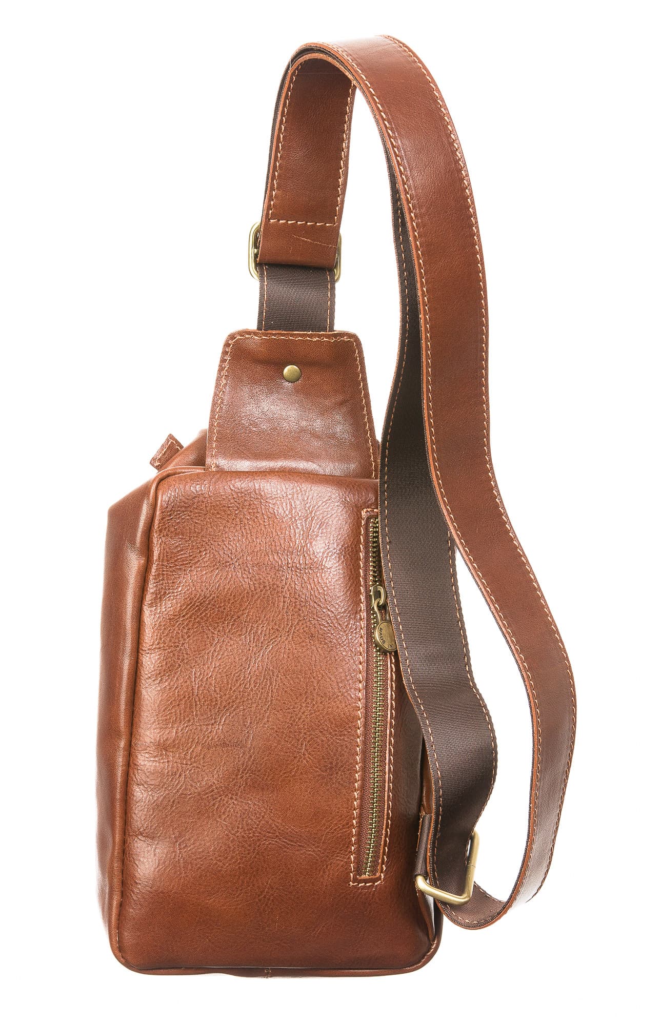Borsa uomo in vera pelle CHIAROSCURO mod. BERNARDO, colore MARRONE, Made in Italy