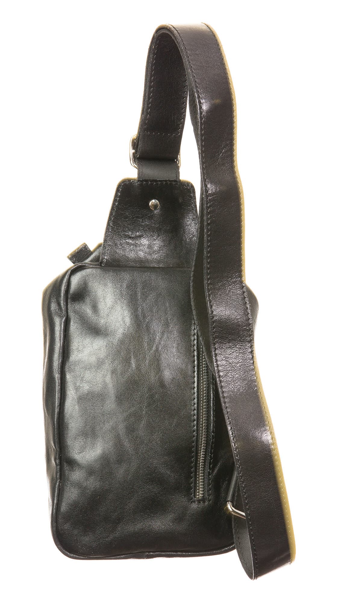 Borsa uomo in vera pelle CHIAROSCURO mod. BERNARDO, colore NERO, Made in Italy. (Borsa)