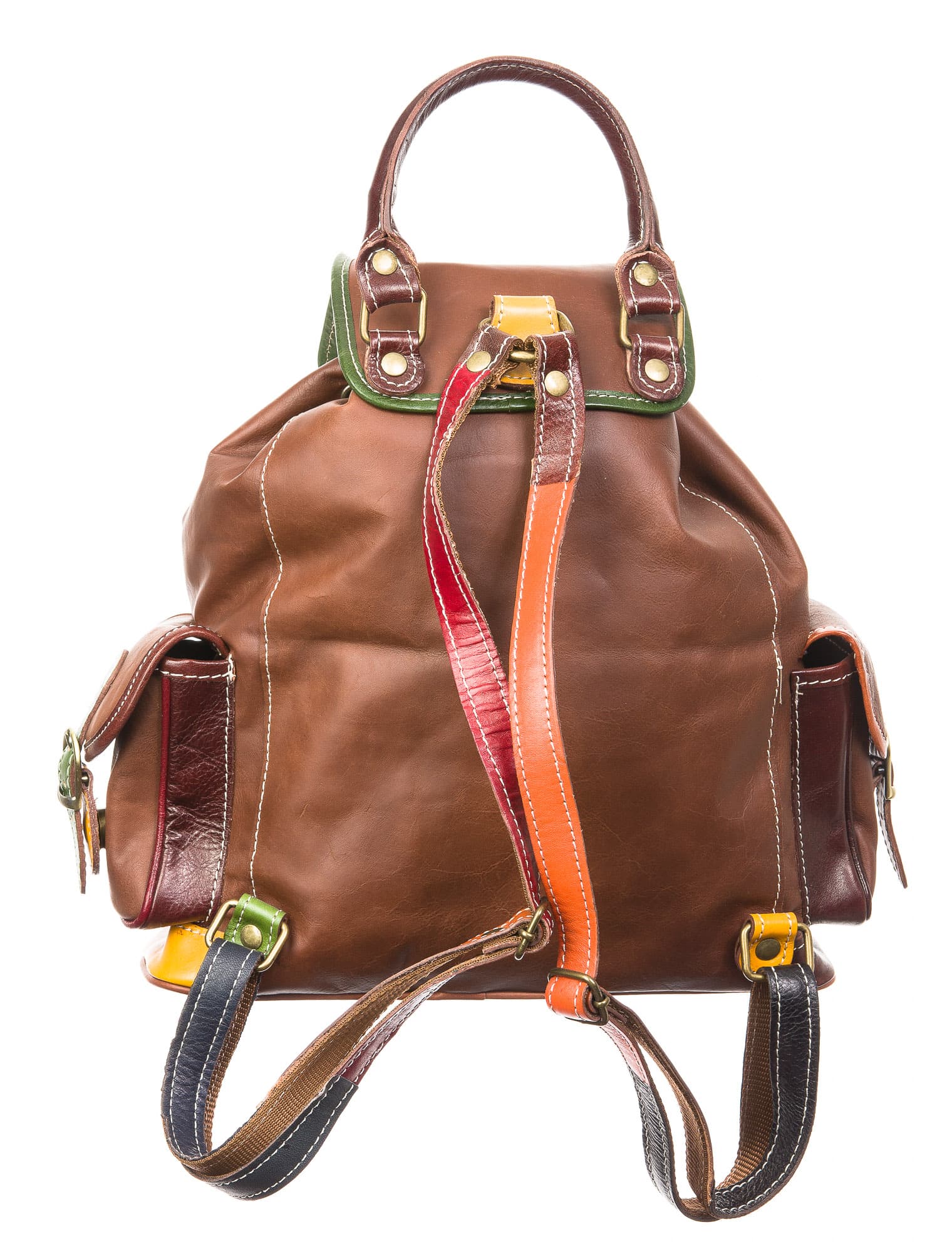 Borsa zaino donna in vera pelle CHIAROSCURO mod. FALTERONA, MULTICOLORE, Made in Italy.