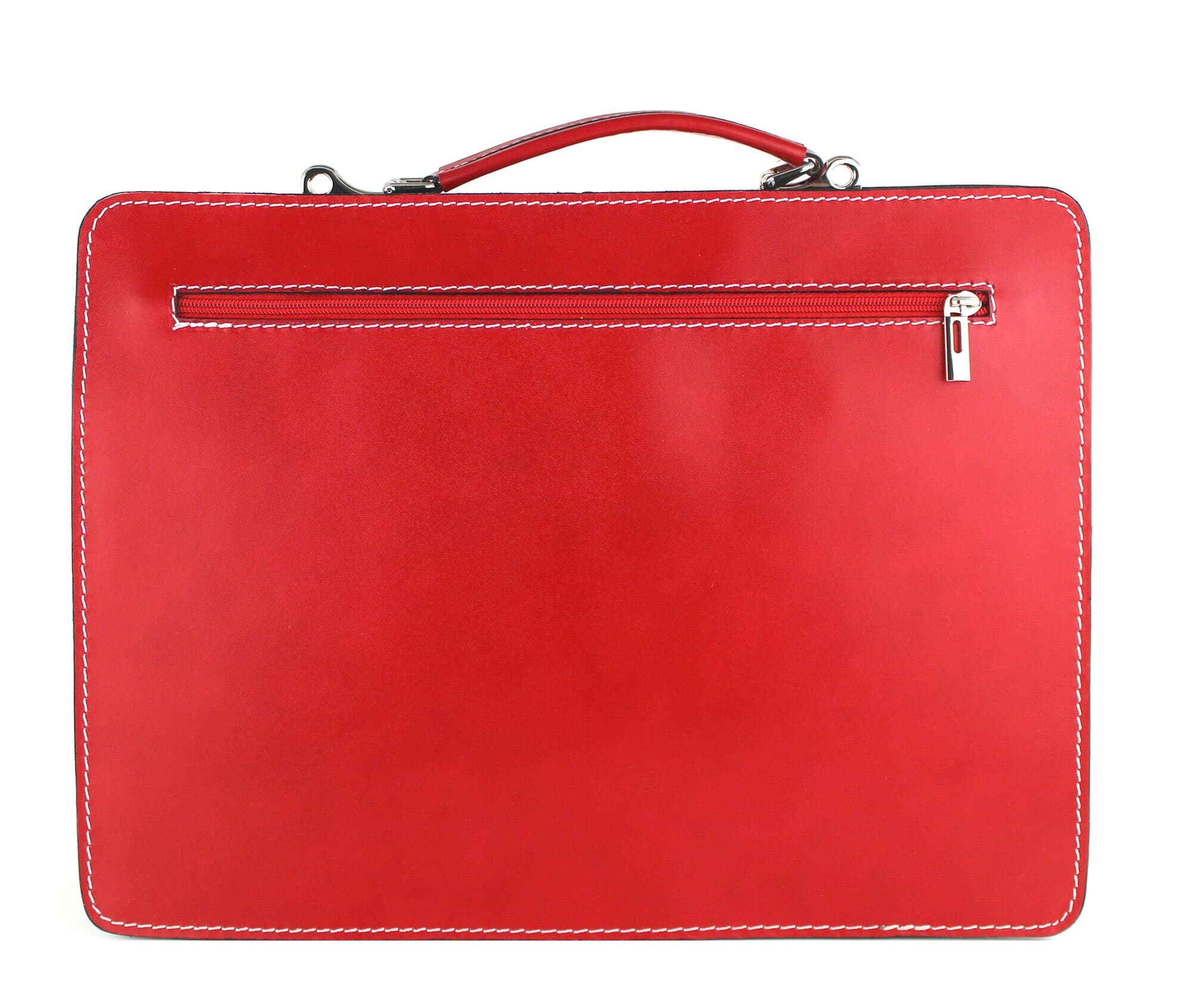 ELVI Maxi base Rosso Estivo: Cartella ufficio/lavoro in vera pelle CHIAROSCURO, MULTICOLORE, Made in Italy adatta a computer Pc portatile 13/14 pollici, brochure grandi, cartelle e fogli formato A4 