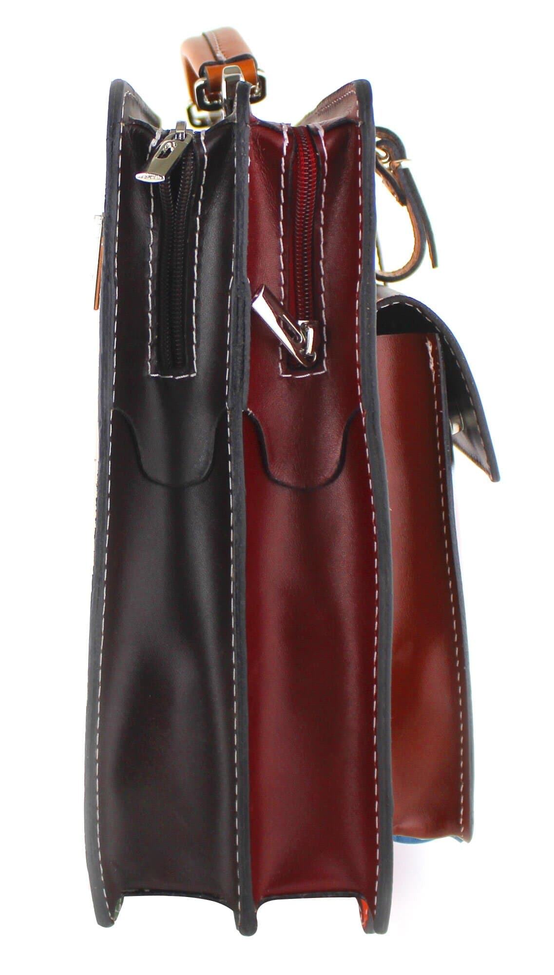 ELVI Maxi base Arancione: Cartella ufficio/lavoro in vera pelle CHIAROSCURO, MULTICOLORE, Made in Italy (Default) (Borsa)