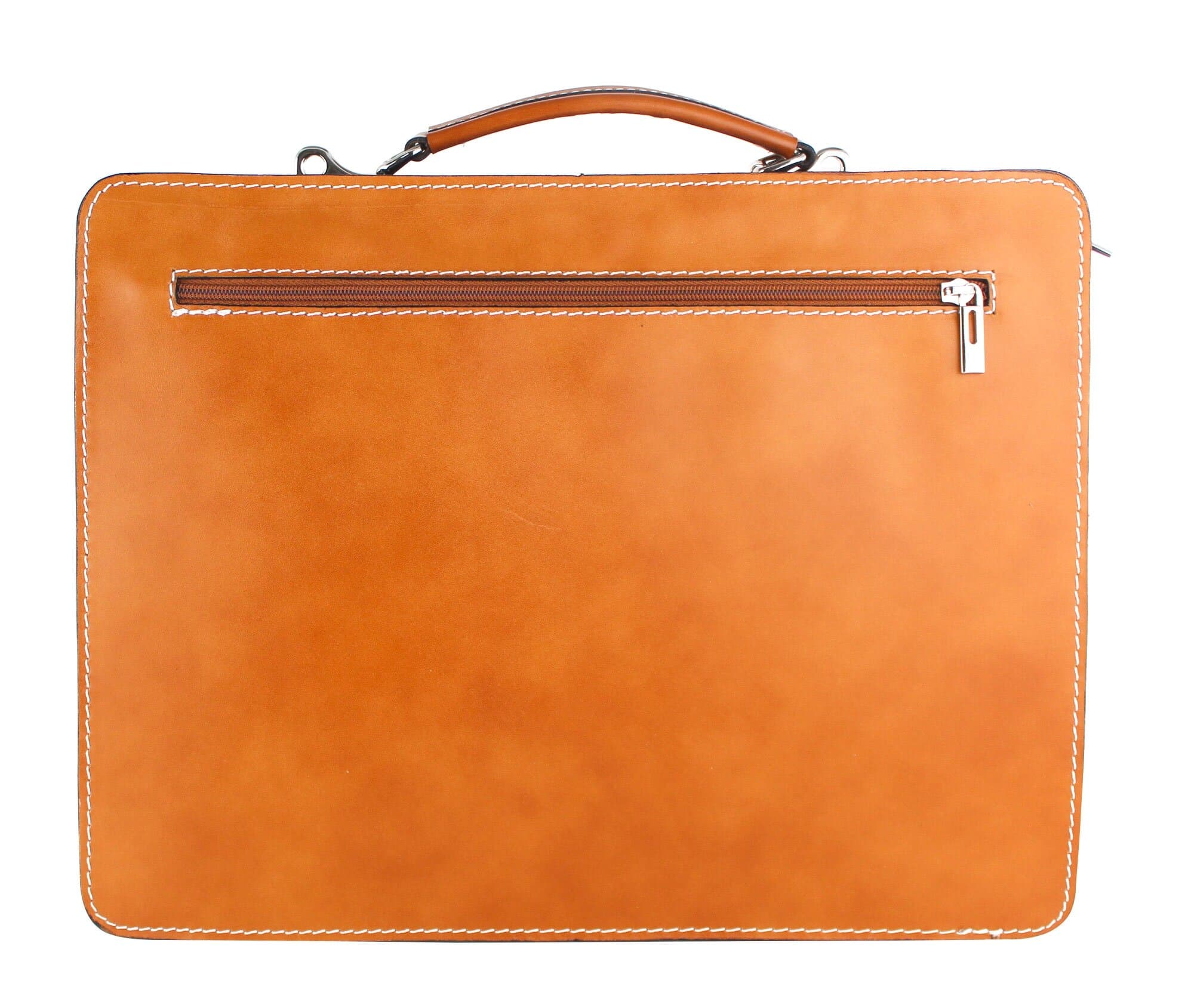 ELVI Maxi base Arancione: Cartella ufficio/lavoro in vera pelle CHIAROSCURO, MULTICOLORE, Made in Italy (Default) (Borsa)