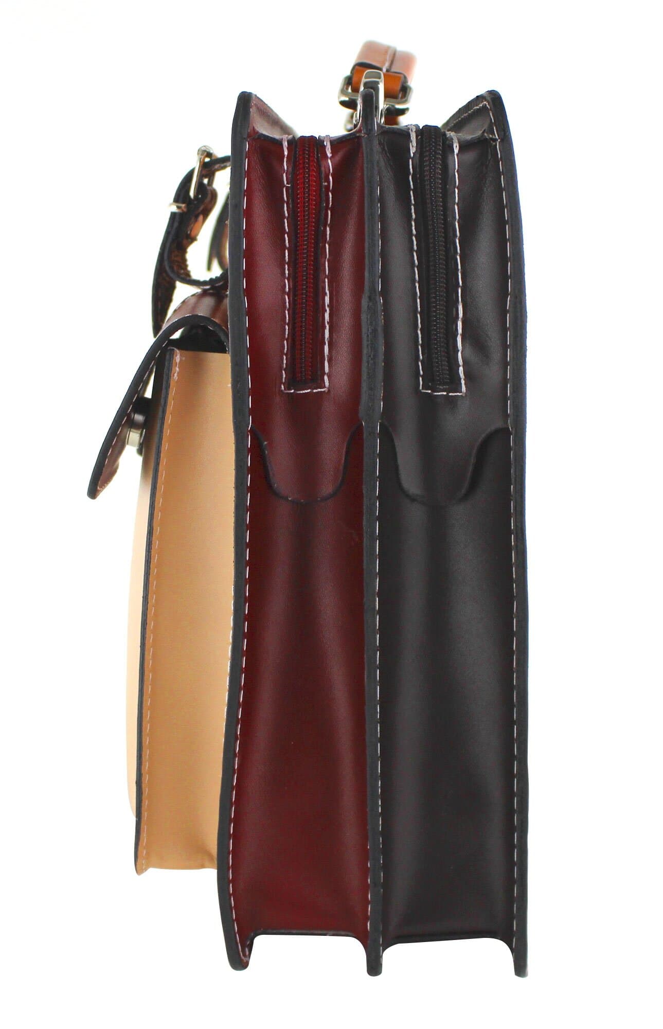 ELVI Maxi base Arancione: Cartella ufficio/lavoro in vera pelle CHIAROSCURO, MULTICOLORE, Made in Italy (Default) (Borsa)