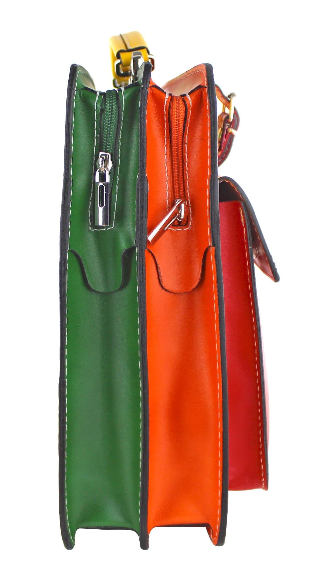 ELVI Maxi base Gialla: Cartella ufficio/lavoro in vera pelle CHIAROSCURO, MULTICOLORE, Made in Italy