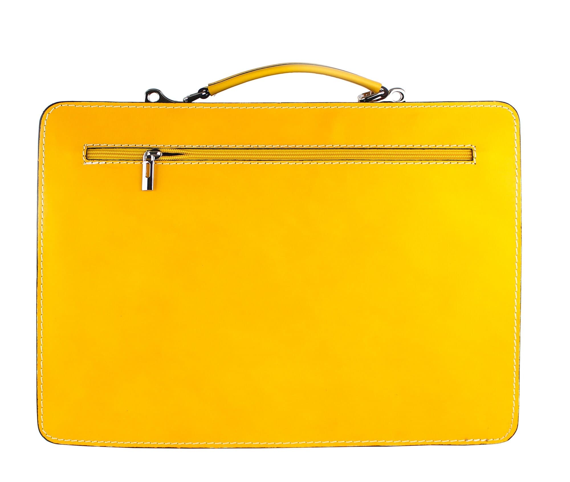 ELVI Maxi base Gialla: Cartella ufficio/lavoro in vera pelle CHIAROSCURO, MULTICOLORE, Made in Italy