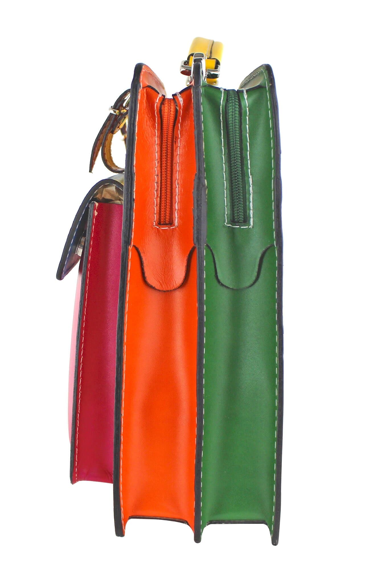 ELVI Maxi base Gialla: Cartella ufficio/lavoro in vera pelle CHIAROSCURO, MULTICOLORE, Made in Italy