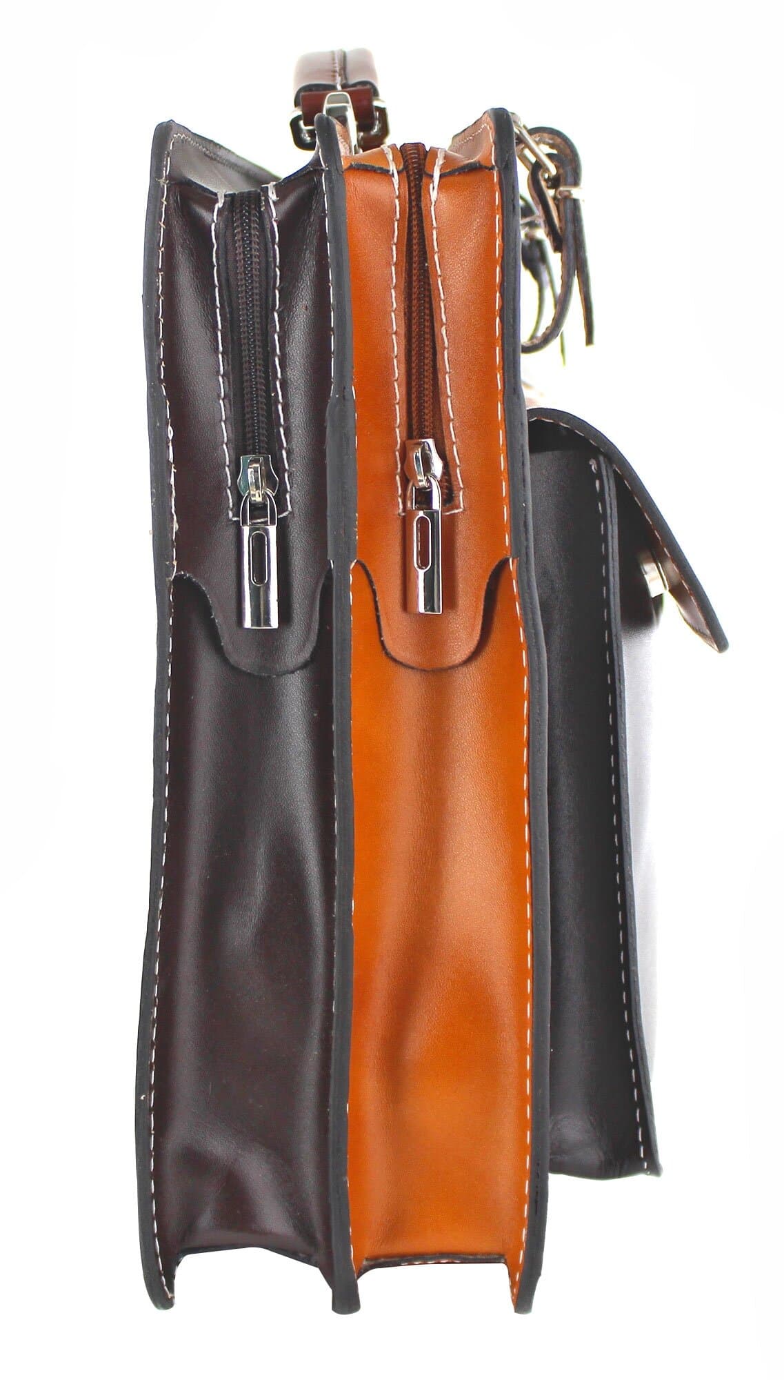 ELVI Maxi base Marrone: Cartella ufficio/lavoro in vera pelle CHIAROSCURO, MULTICOLORE, Made in Italy