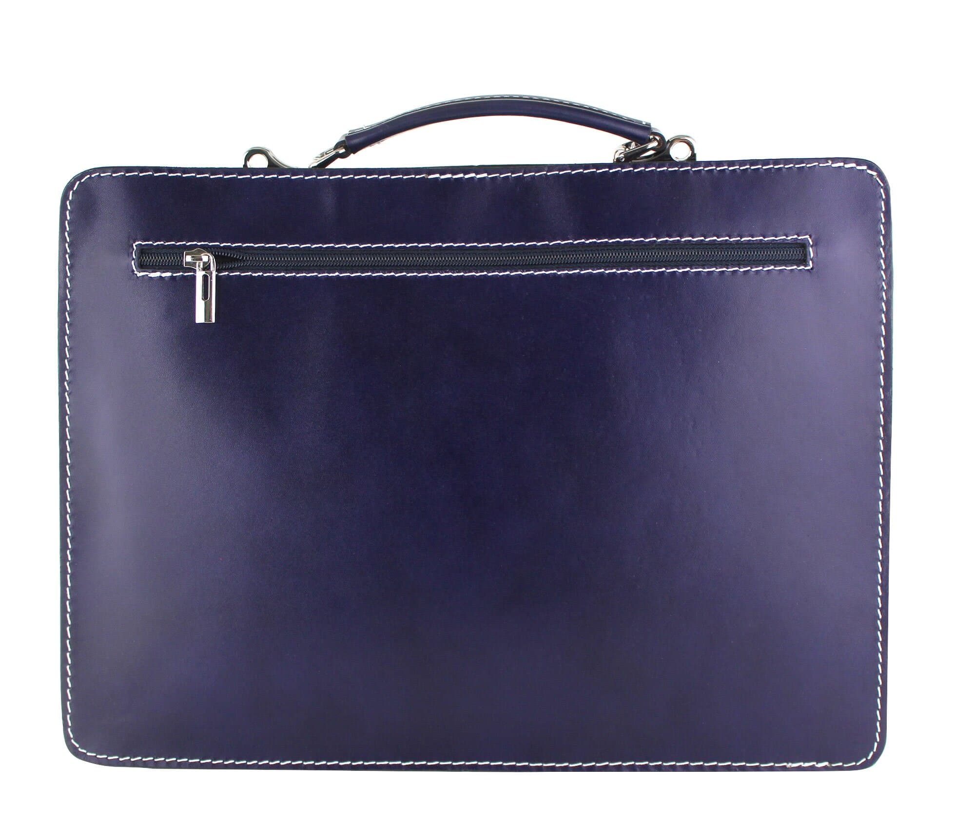 ELVI Maxi base Blu: Cartella ufficio/lavoro in vera pelle CHIAROSCURO, MULTICOLORE, Made in Italy