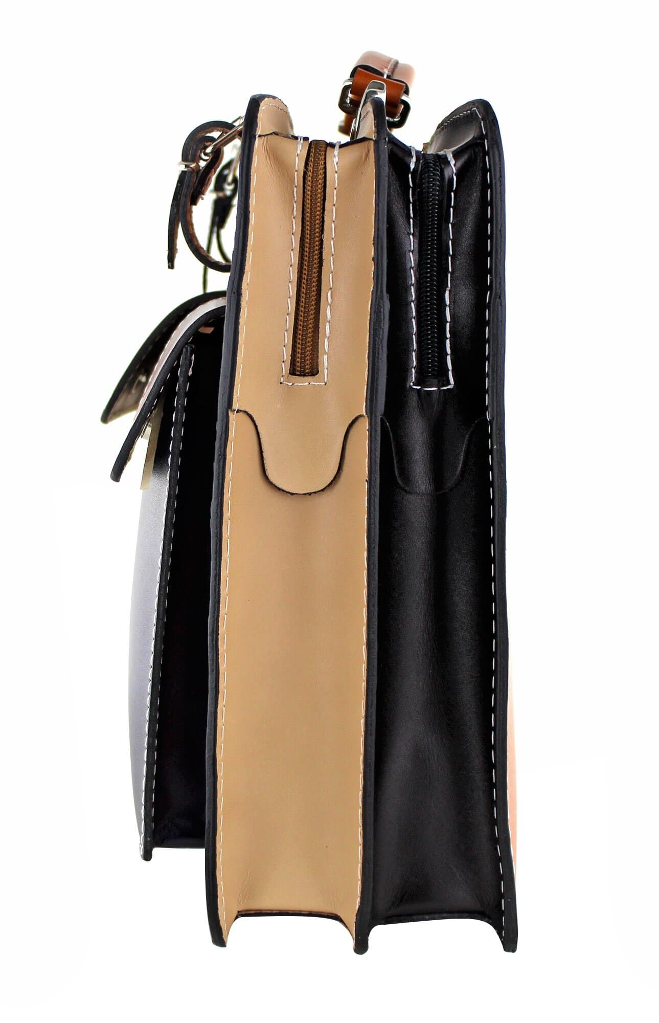 ELVI Maxi base Arancione: Cartella ufficio/lavoro in vera pelle CHIAROSCURO, MULTICOLORE, Made in Italy