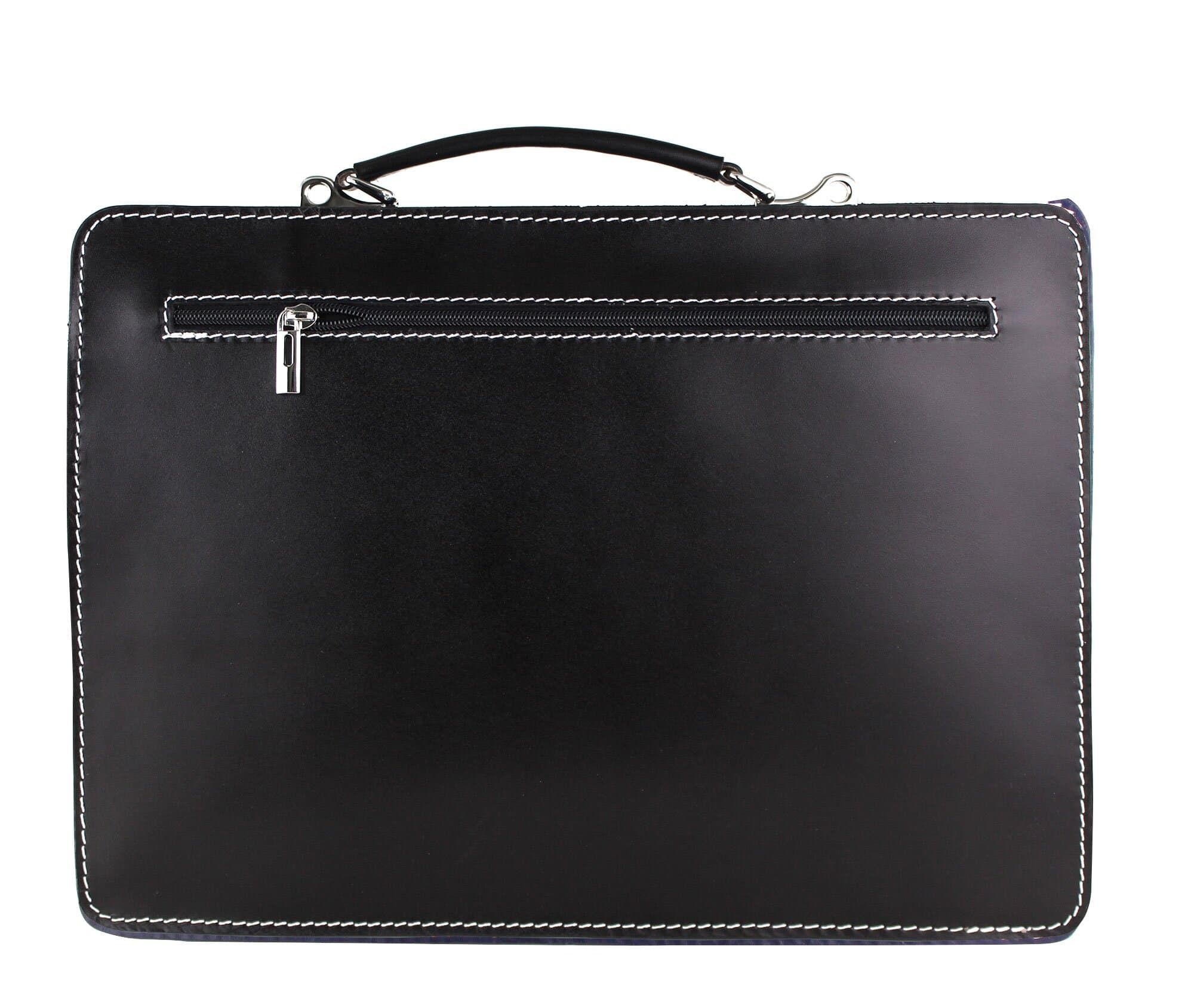 ELVI Maxi base Nera: Cartella ufficio/lavoro in vera pelle CHIAROSCURO, MULTICOLORE, Made in Italy