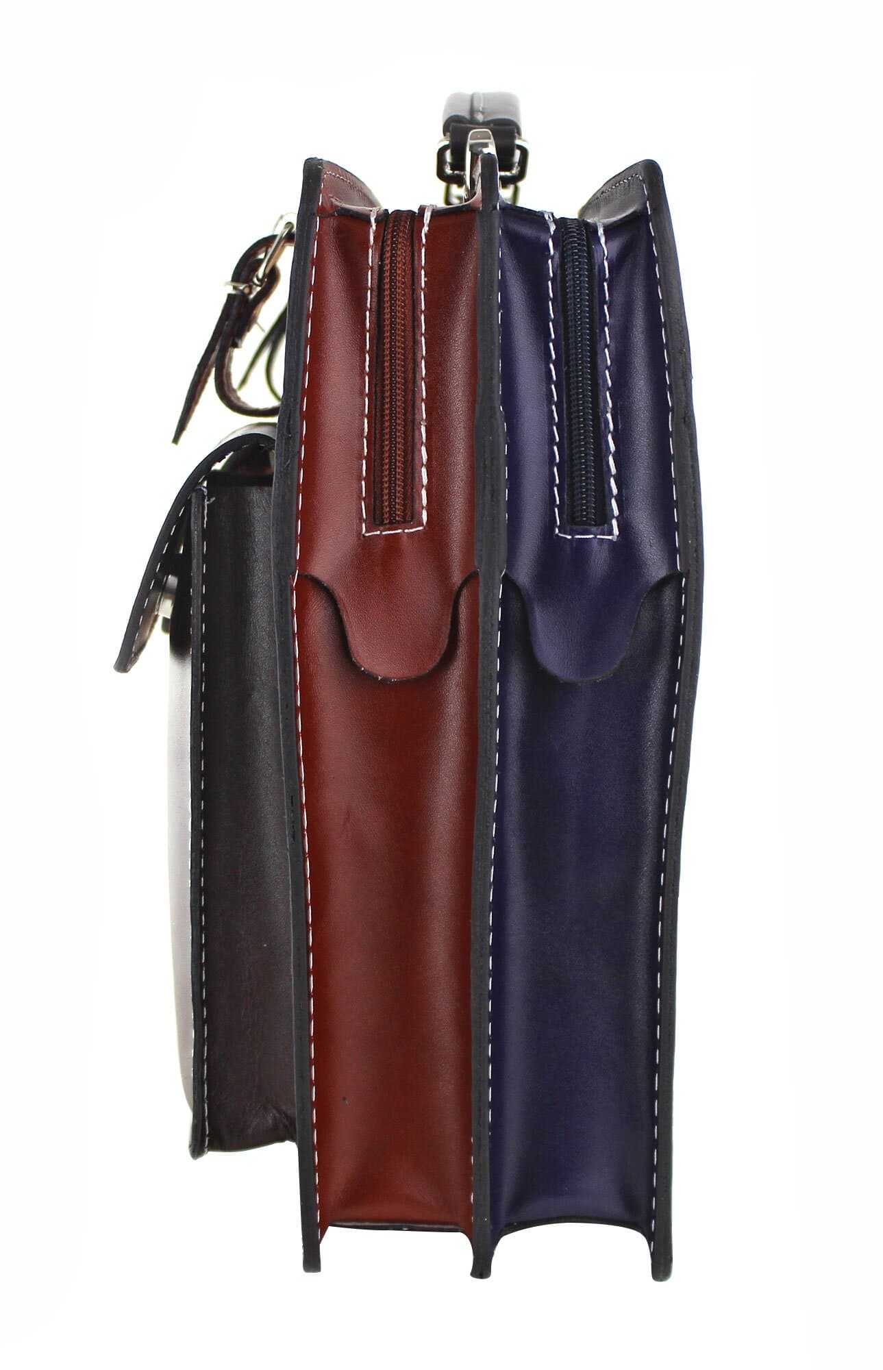ELVI Maxi base Nera: Cartella ufficio/lavoro in vera pelle CHIAROSCURO, MULTICOLORE, Made in Italy