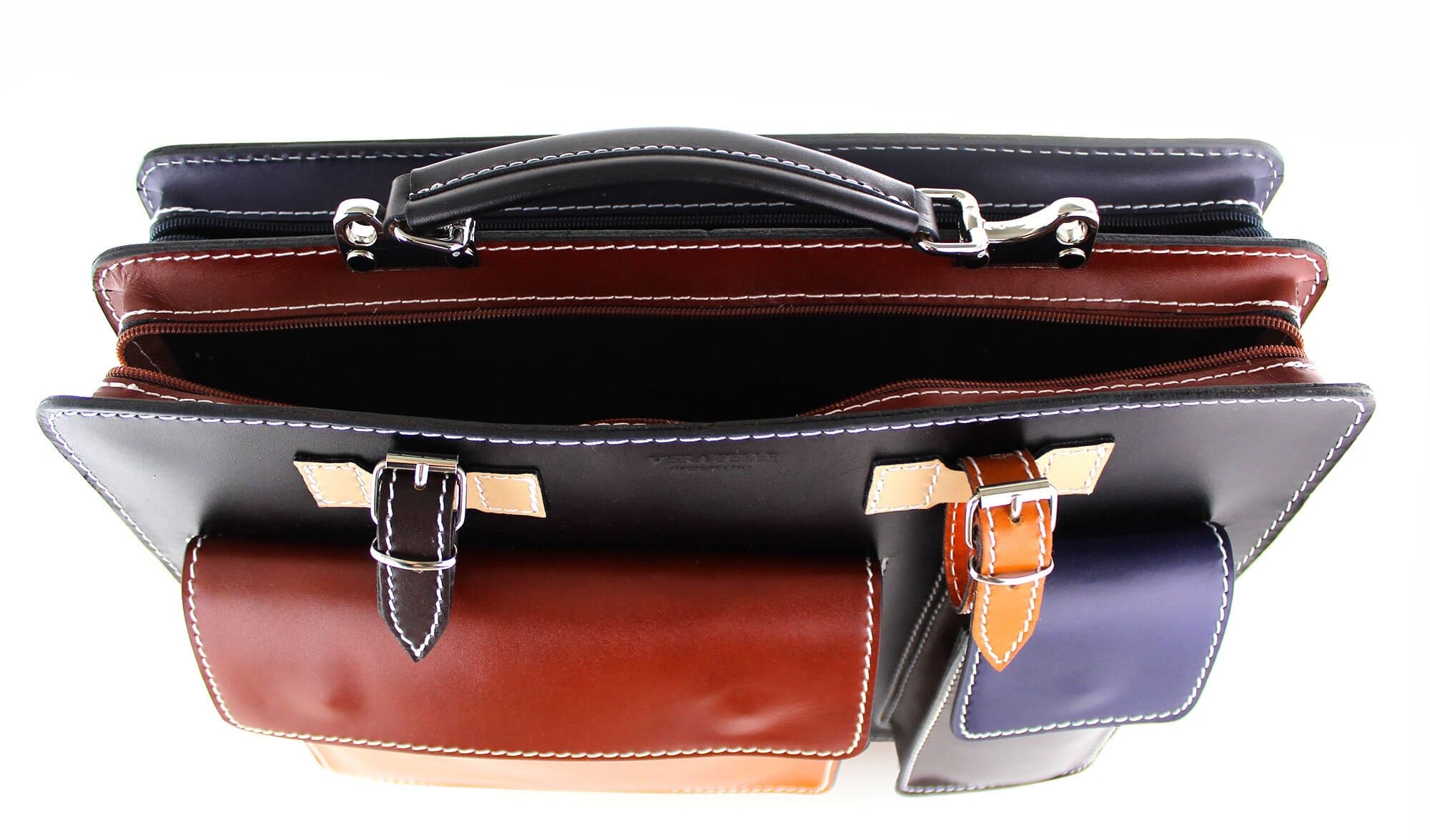 ELVI Maxi base Nera: Cartella ufficio/lavoro in vera pelle CHIAROSCURO, MULTICOLORE, Made in Italy