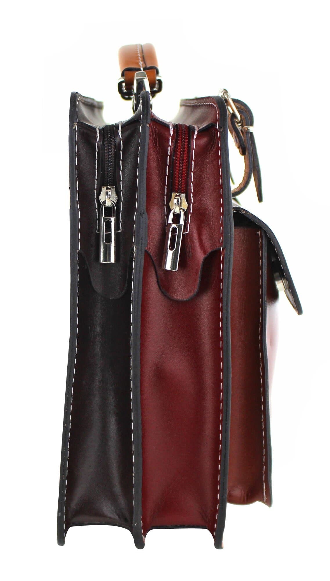 Borsa uomo / donna in vera pelle CHIAROSCURO mod. ELVI medium, MULTICOLORE, Made in Italy. (Borsa)