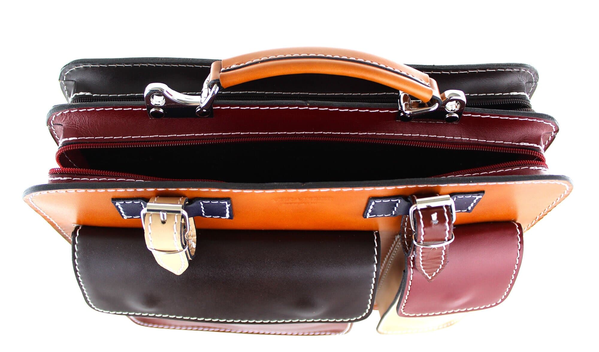 Borsa uomo / donna in vera pelle CHIAROSCURO mod. ELVI medium, MULTICOLORE, Made in Italy. (Borsa)