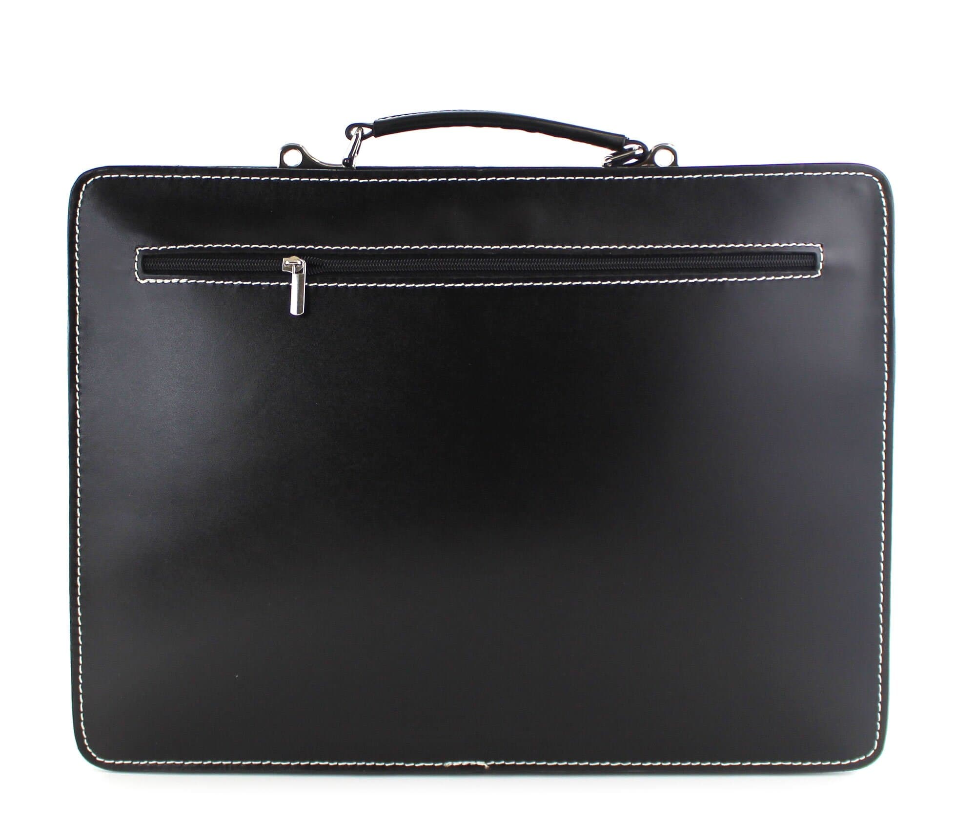 ELVI XXL base NERO: Cartella ufficio/lavoro in vera pelle CHIAROSCURO, Made in Italy adatta a computer Pc portatile 15 pollici, brochure grandi, cartelle e fogli formato A3